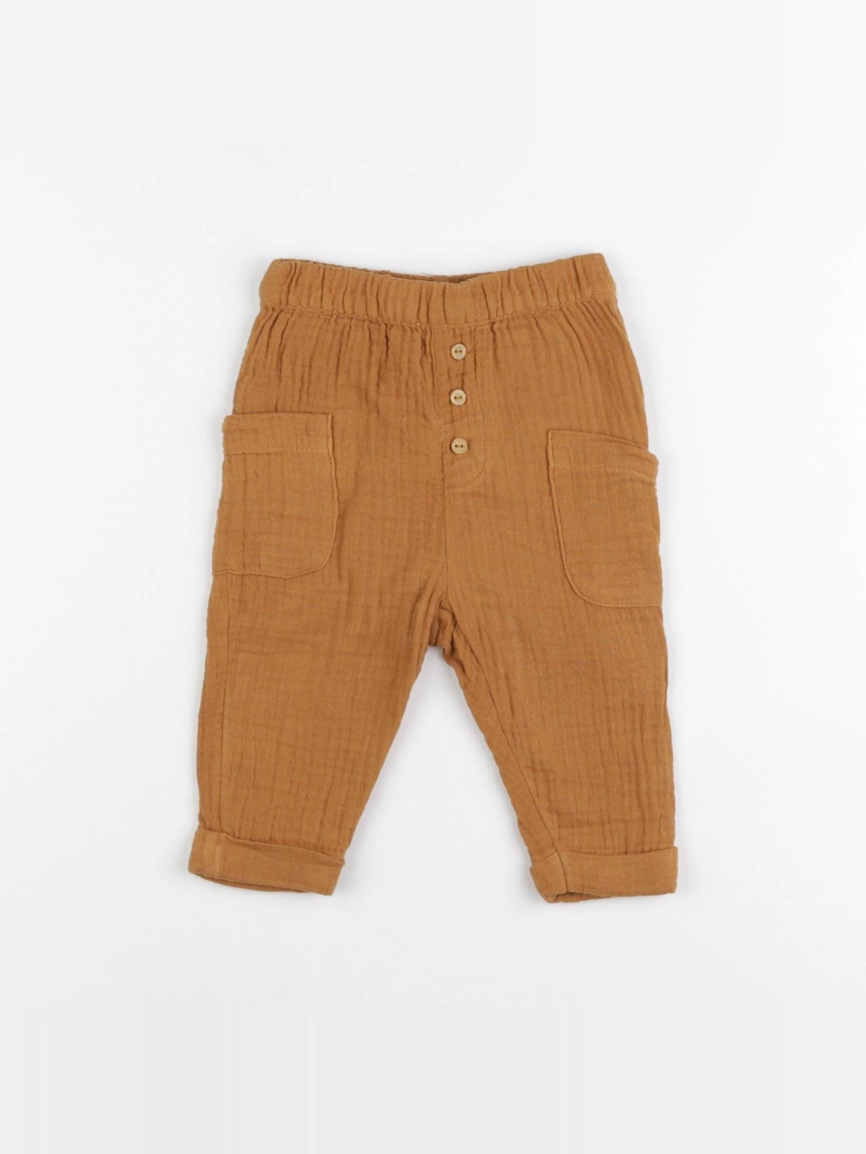 Vertbaudet - pantalon marron - 6 mois