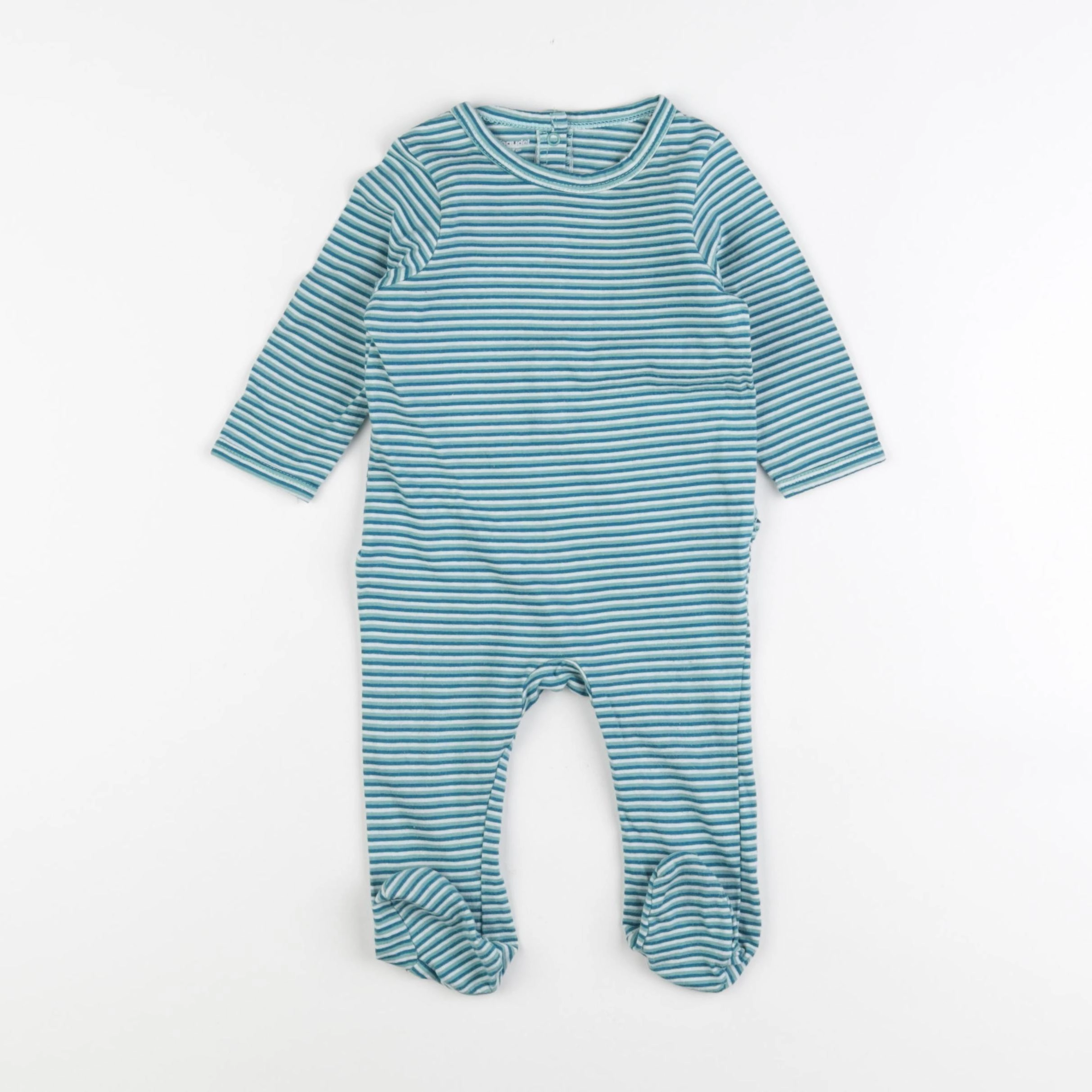 Vertbaudet - pyjama coton bleu, blanc - 6 mois