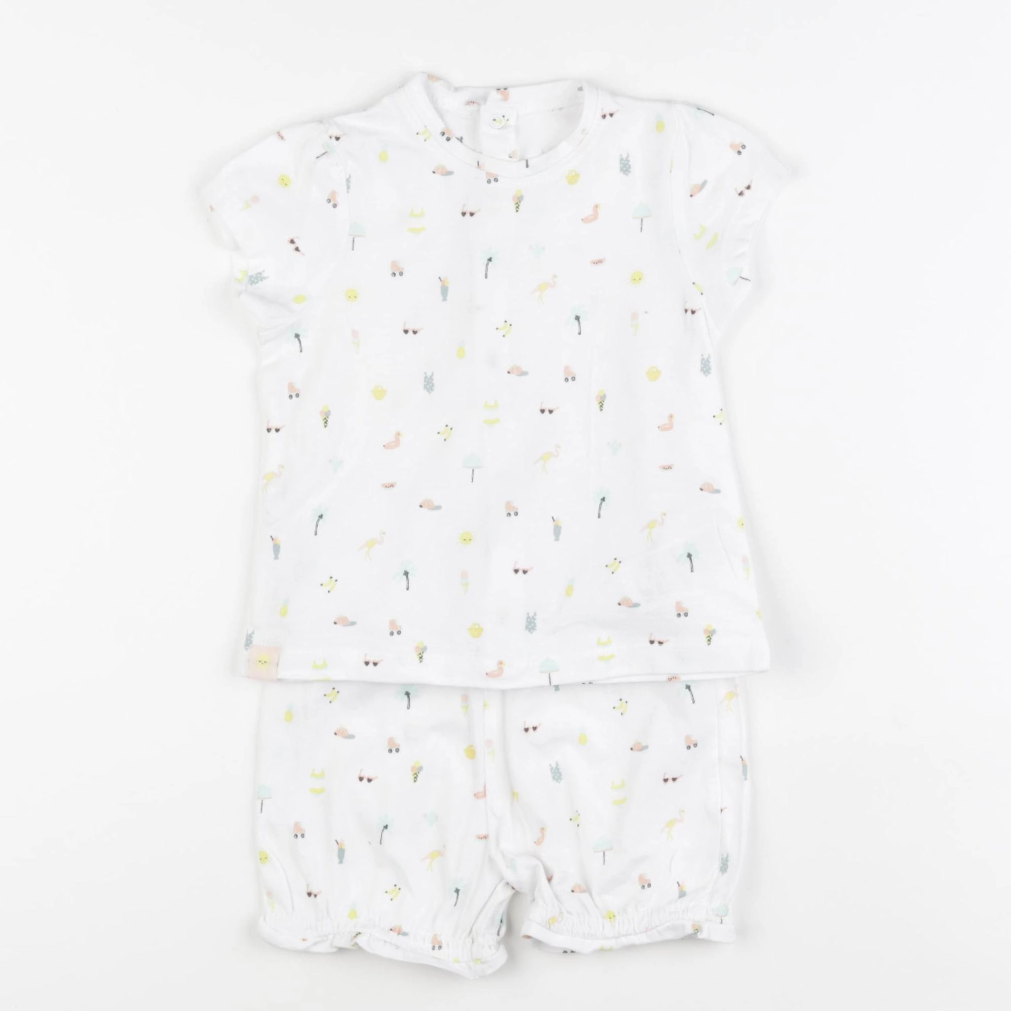 Vertbaudet - pyjama coton blanc - 18 mois