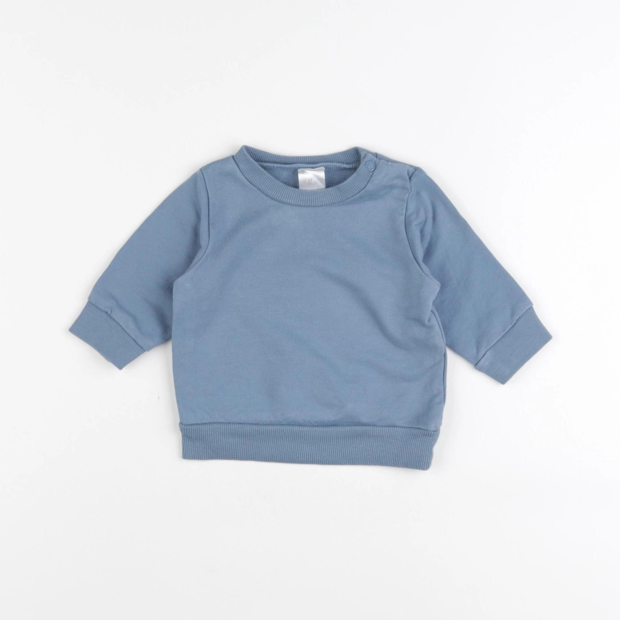 H&M - sweat bleu - 1/3 mois