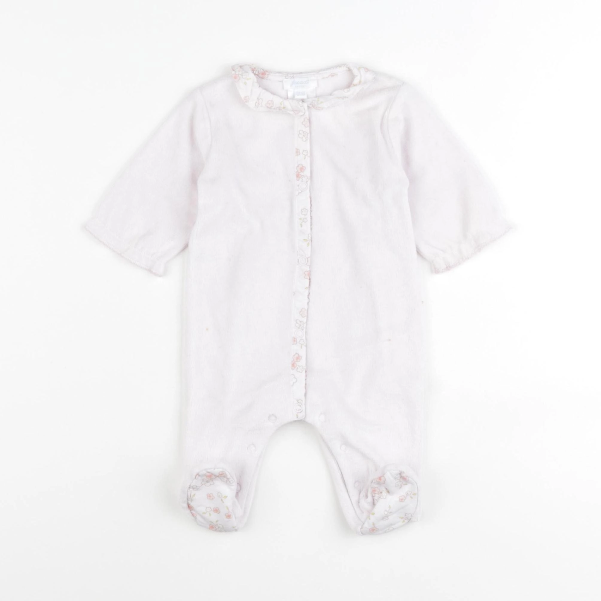 Jacadi - pyjama velours rose - 1 mois