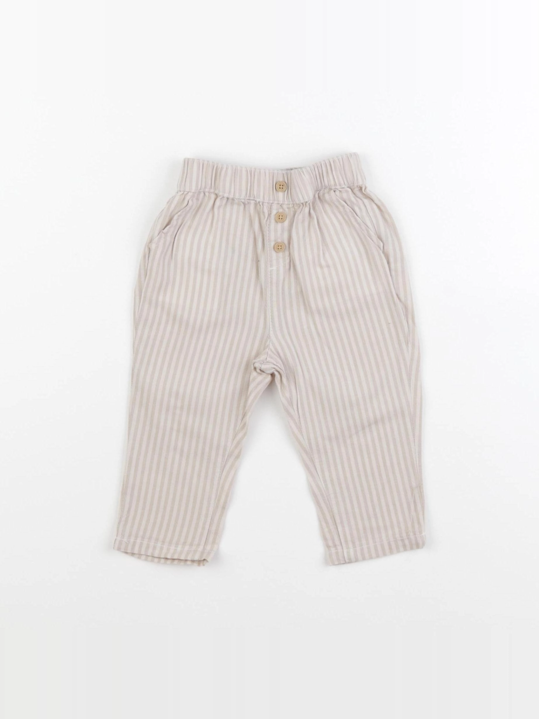 Vertbaudet - pantalon beige - 6 mois
