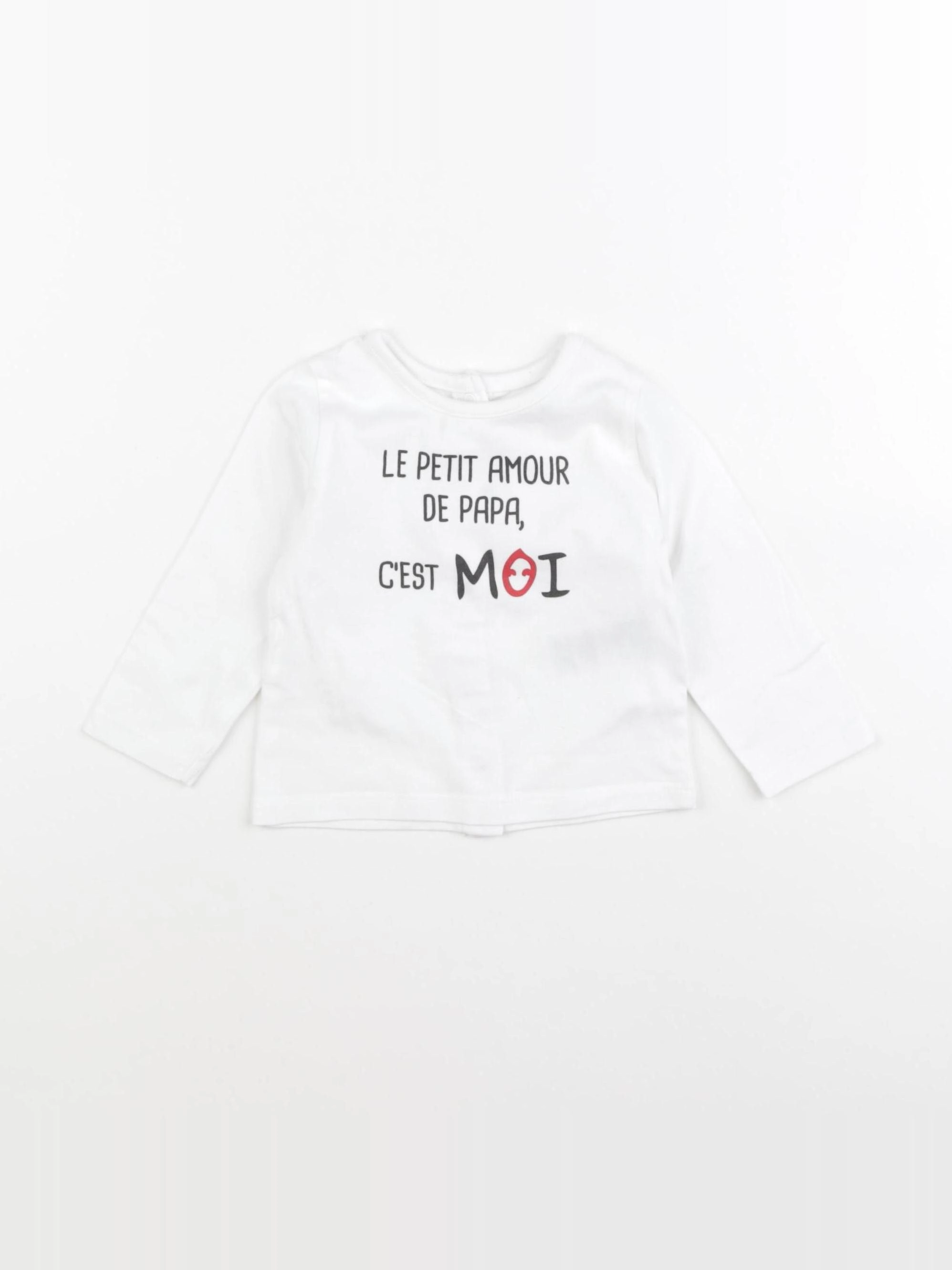Vertbaudet - tee-shirt blanc - 9 mois