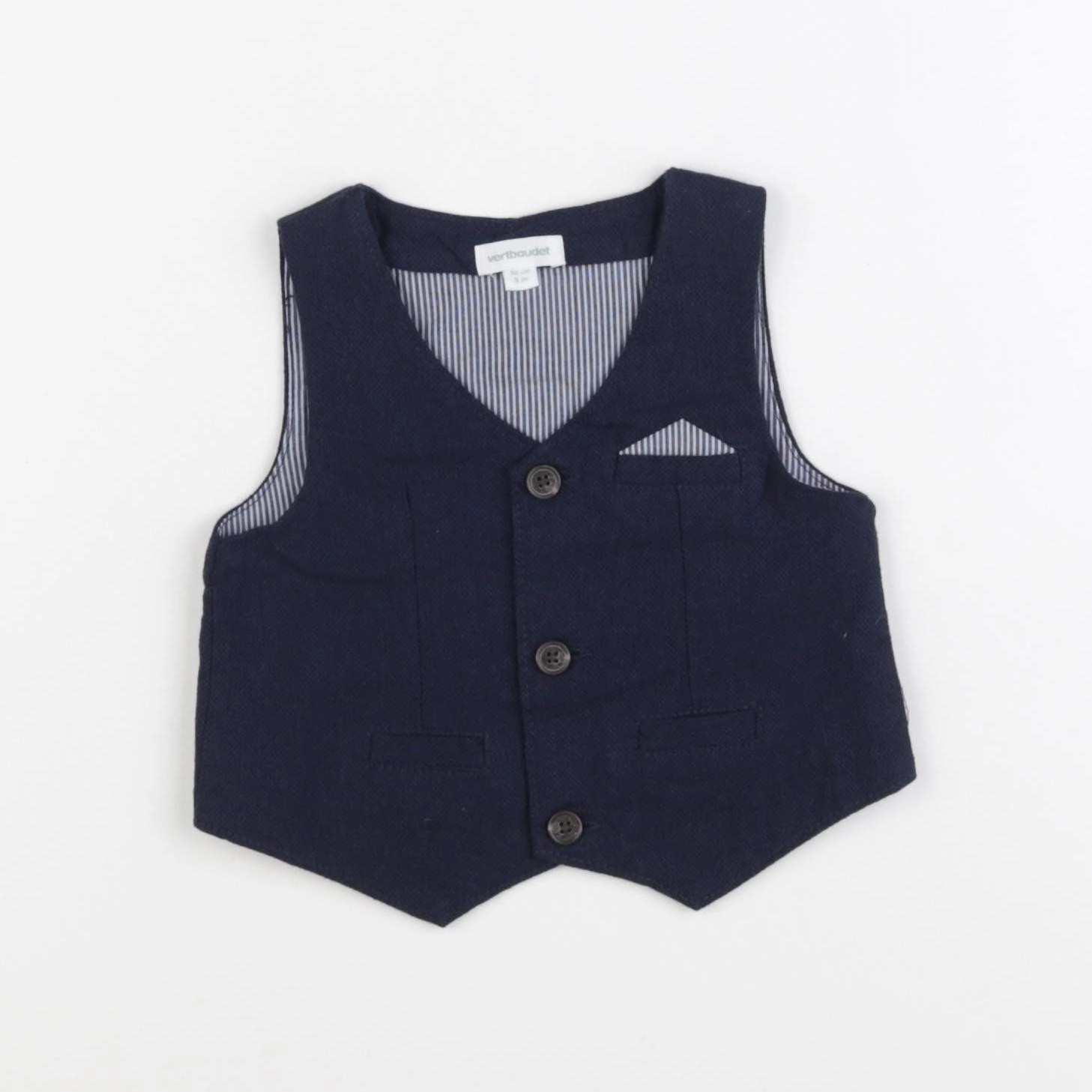 Vertbaudet - gilet bleu - 3 mois