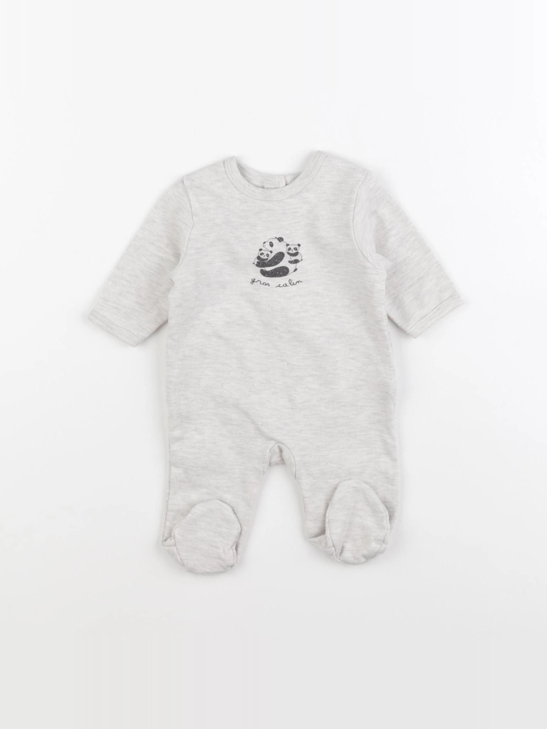 Vertbaudet - pyjama coton beige - 1 mois