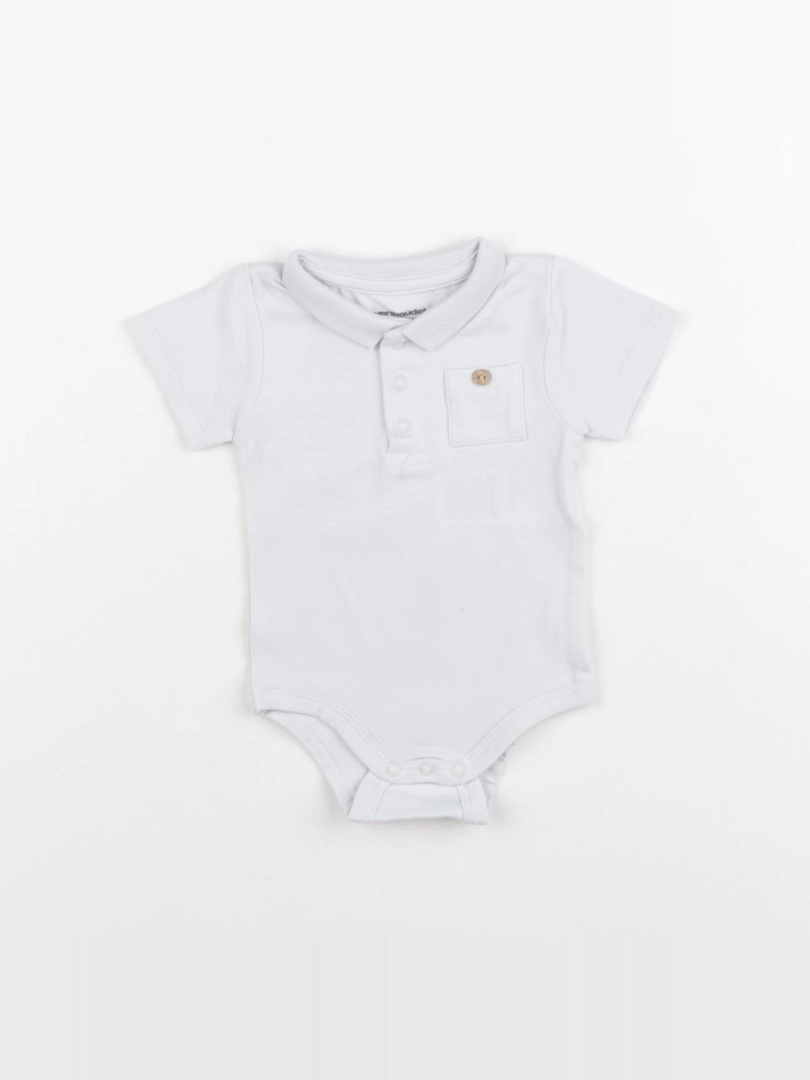 Vertbaudet - body à col coton bleu - 1 mois