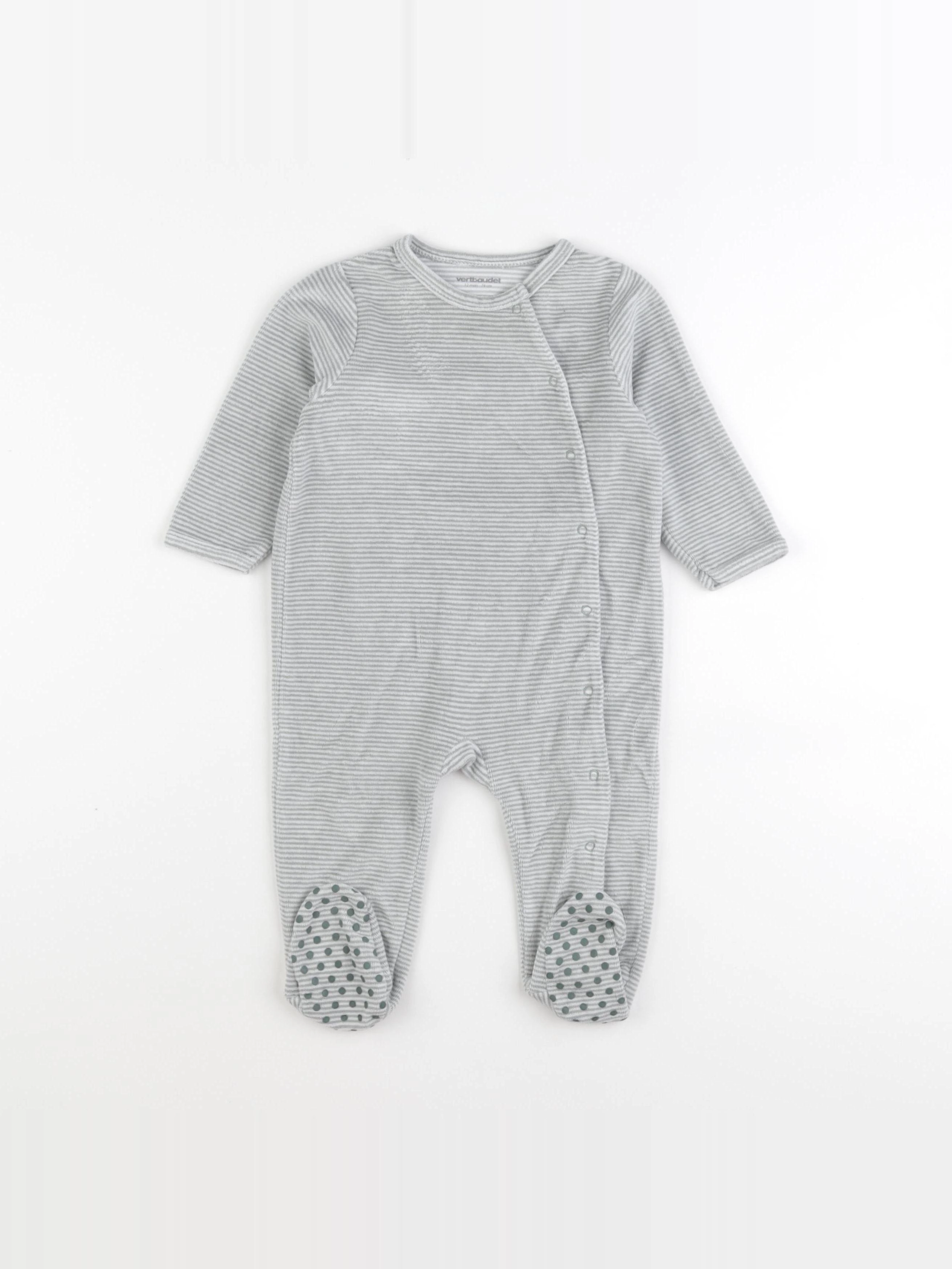 Vertbaudet - pyjama velours vert - 12 mois