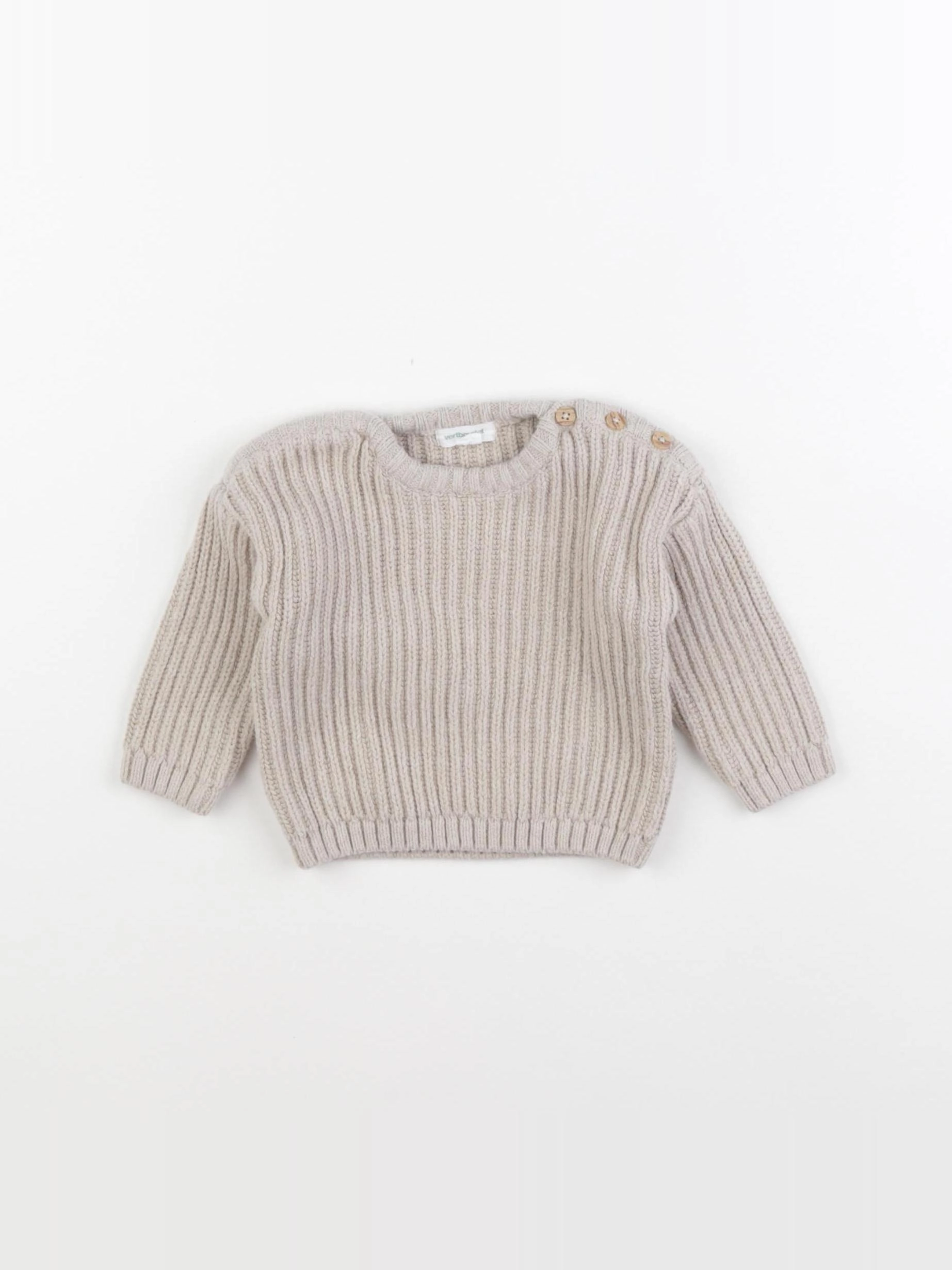 Vertbaudet - pull beige - 3 mois