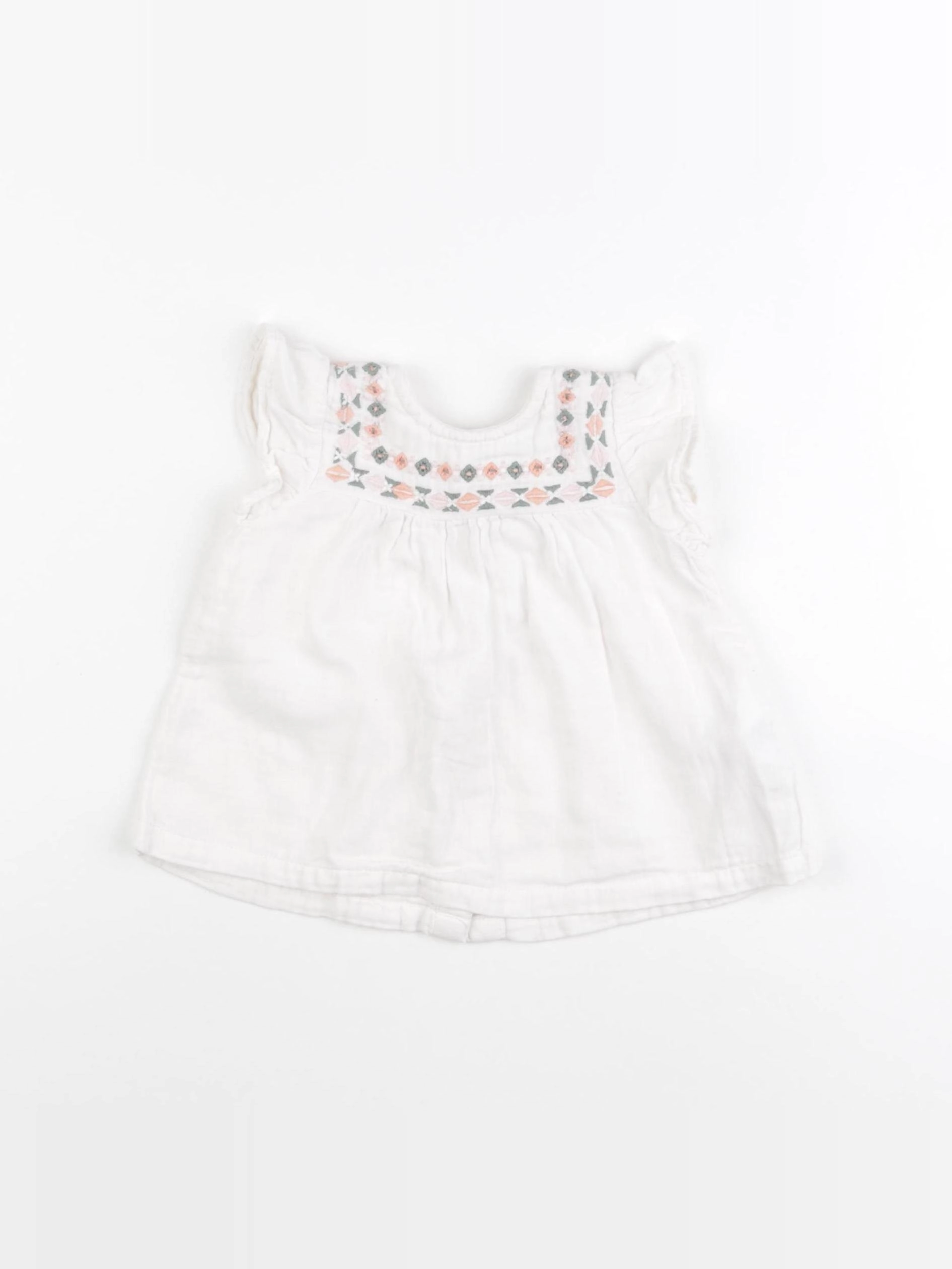 Vertbaudet - blouse blanc - 9 mois