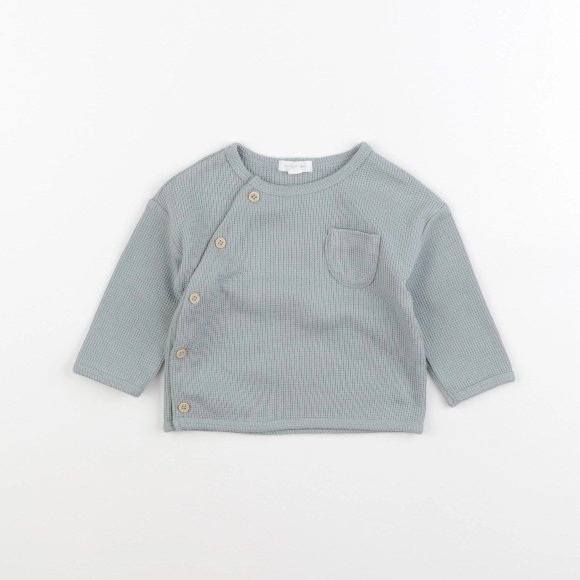 Vertbaudet - sweat bleu - 6 mois