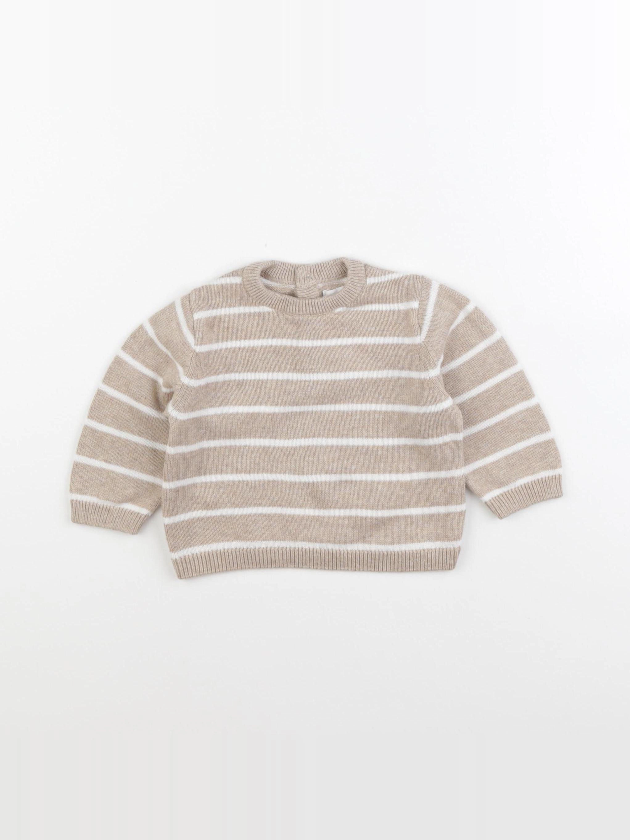 Vertbaudet - pull beige - 6 mois