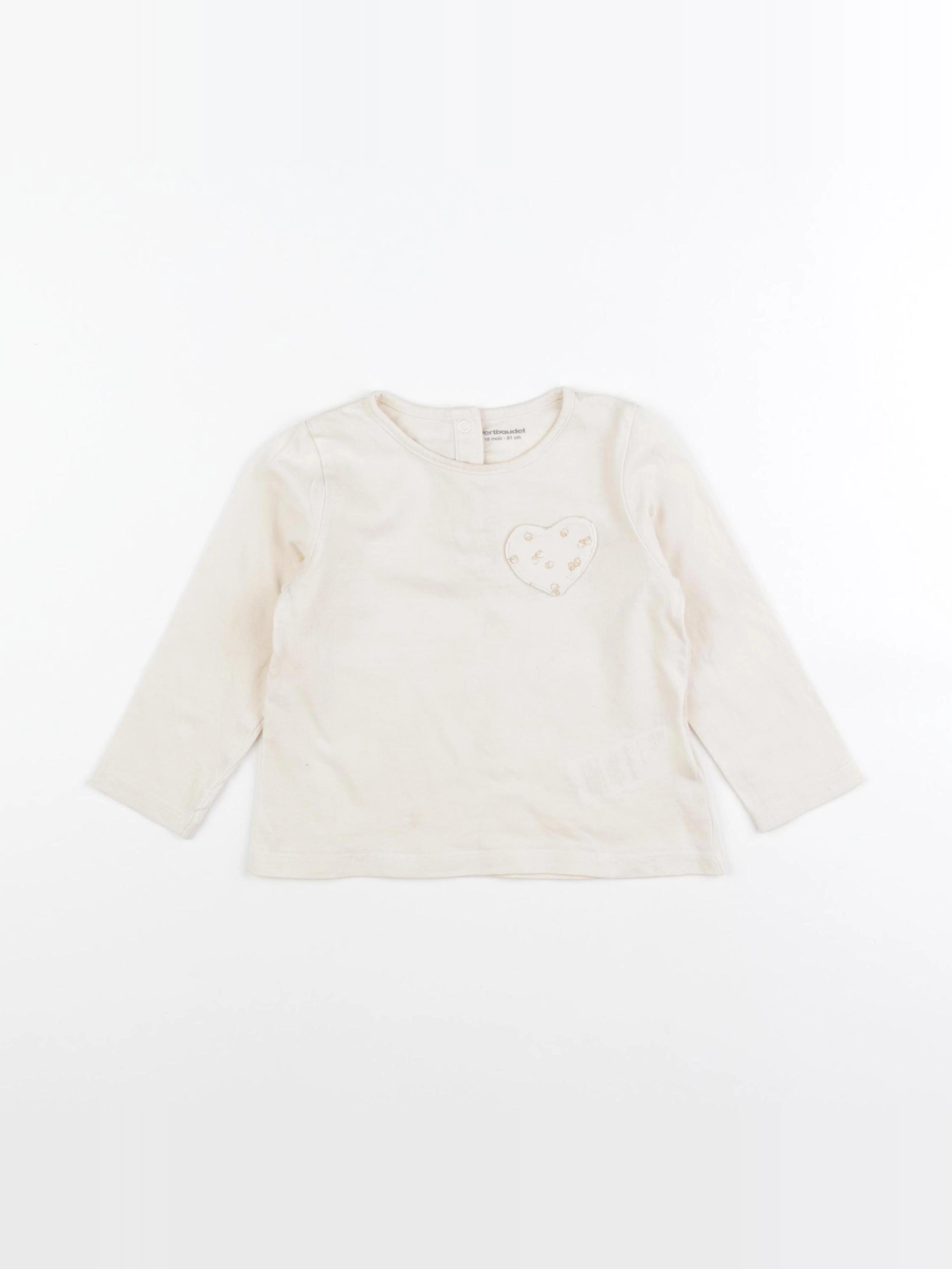 Vertbaudet - tee-shirt beige - 18 mois