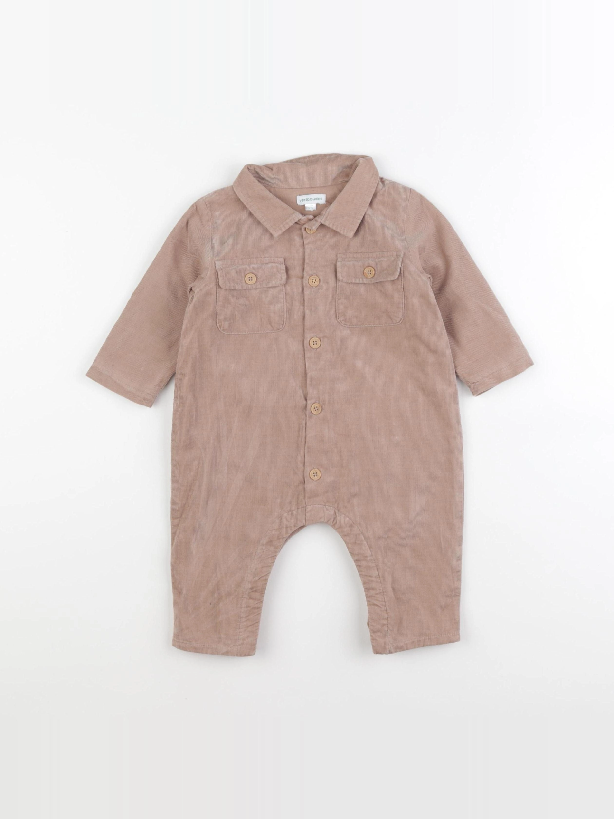 Vertbaudet - combinaison marron - 9 mois
