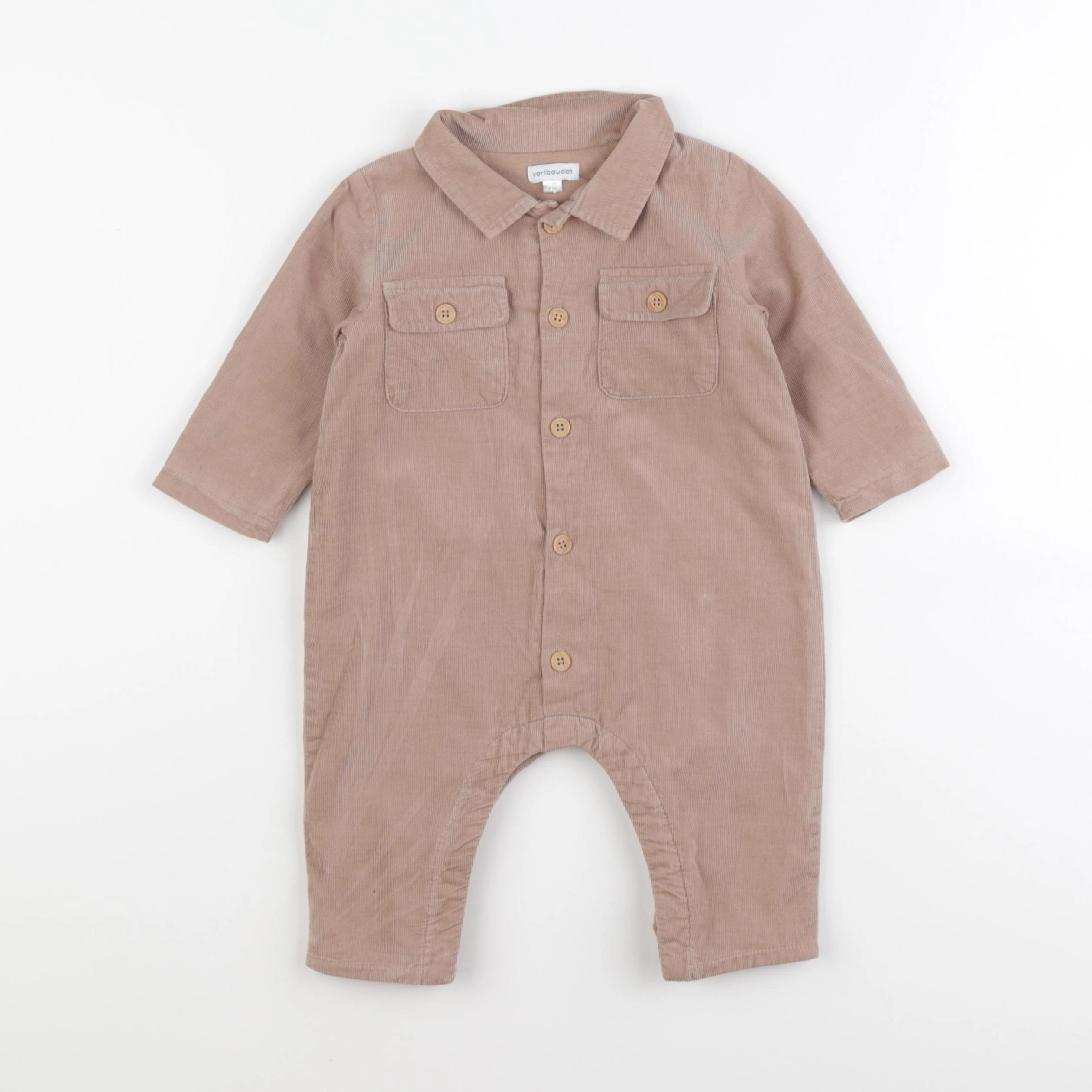 Vertbaudet - combinaison marron - 9 mois