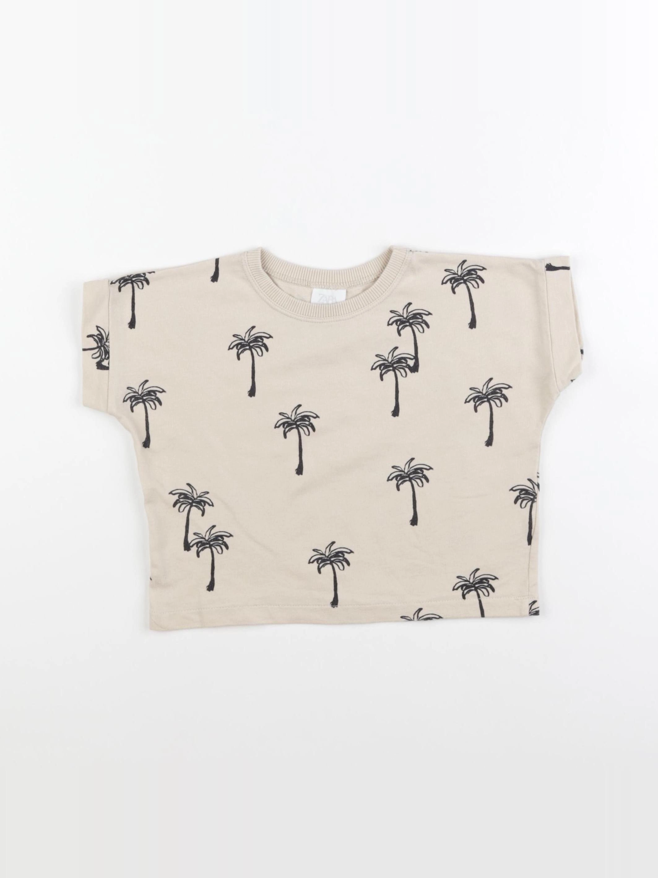 Zara - tee-shirt beige - 12/18 mois