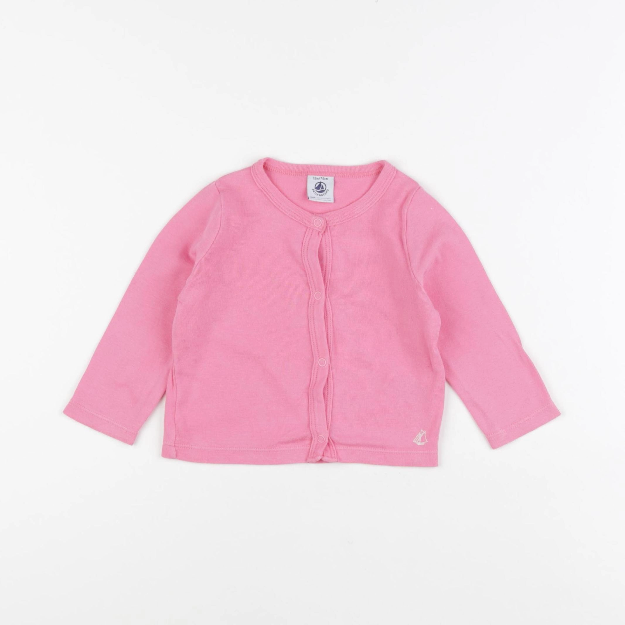 Petit Bateau - tee-shirt rose - 12 mois