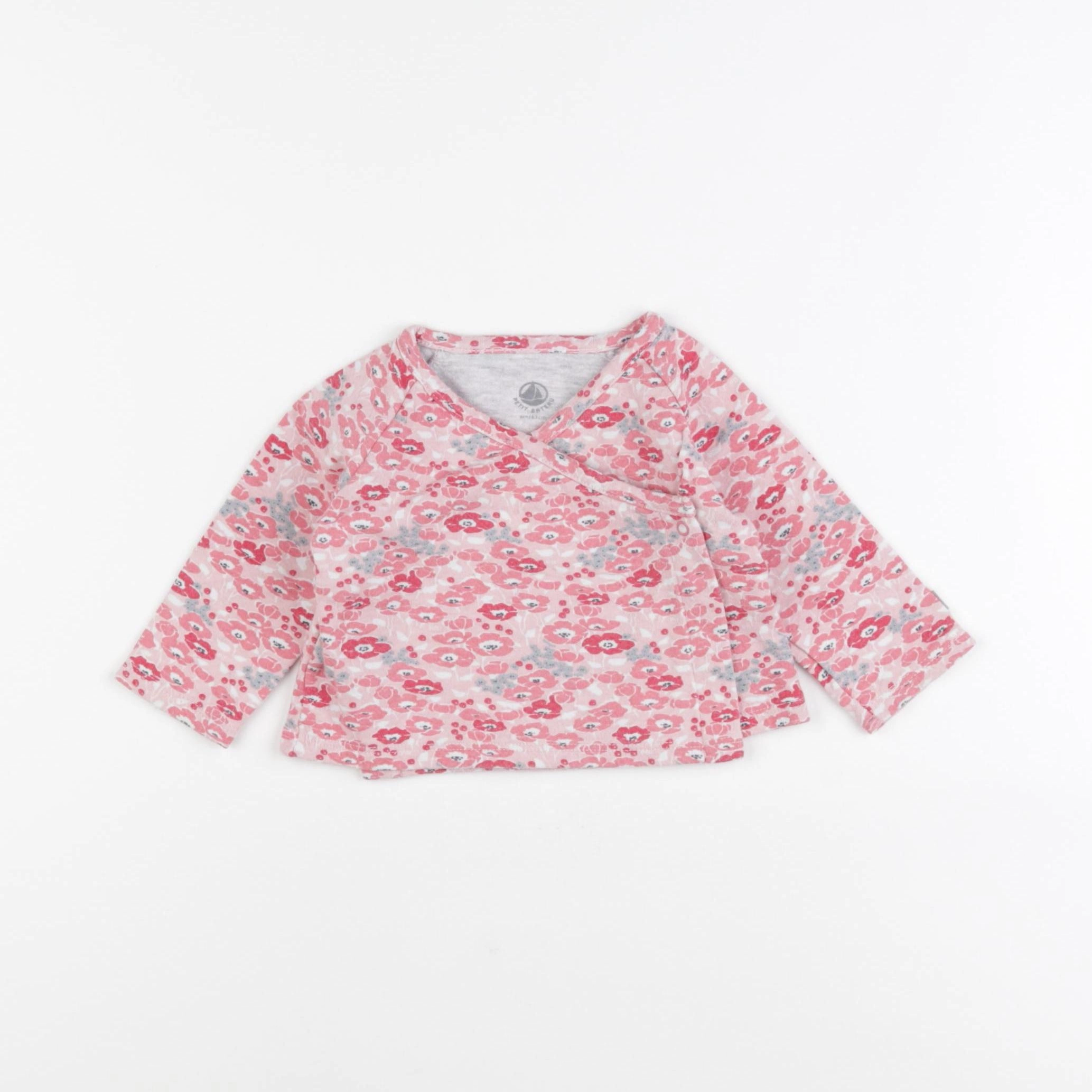 Petit Bateau - gilet rose - 6 mois