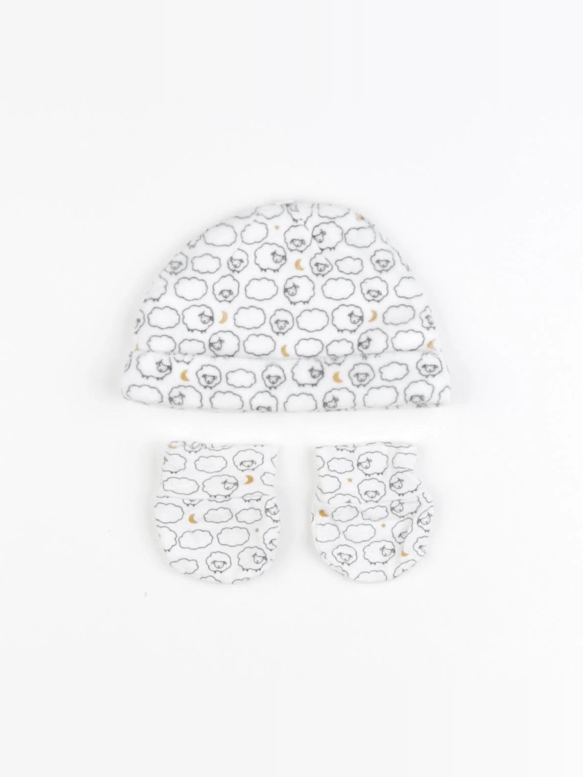 Vertbaudet - ensemble bonnet/moufles blanc - 0 mois