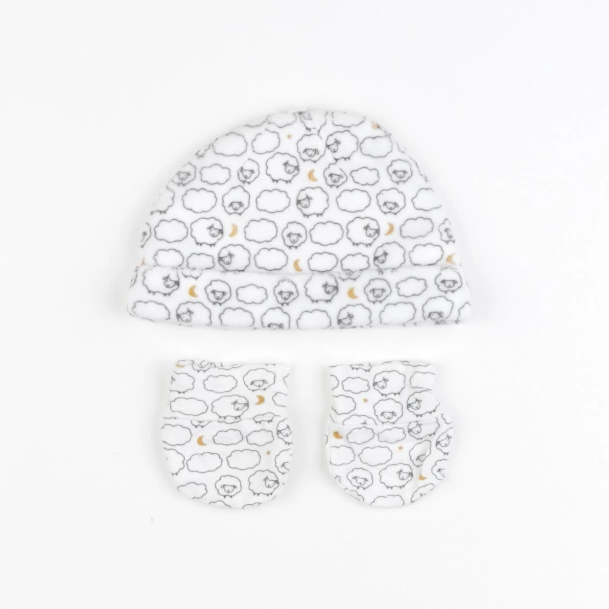 Vertbaudet - ensemble bonnet/moufles blanc - 0 mois