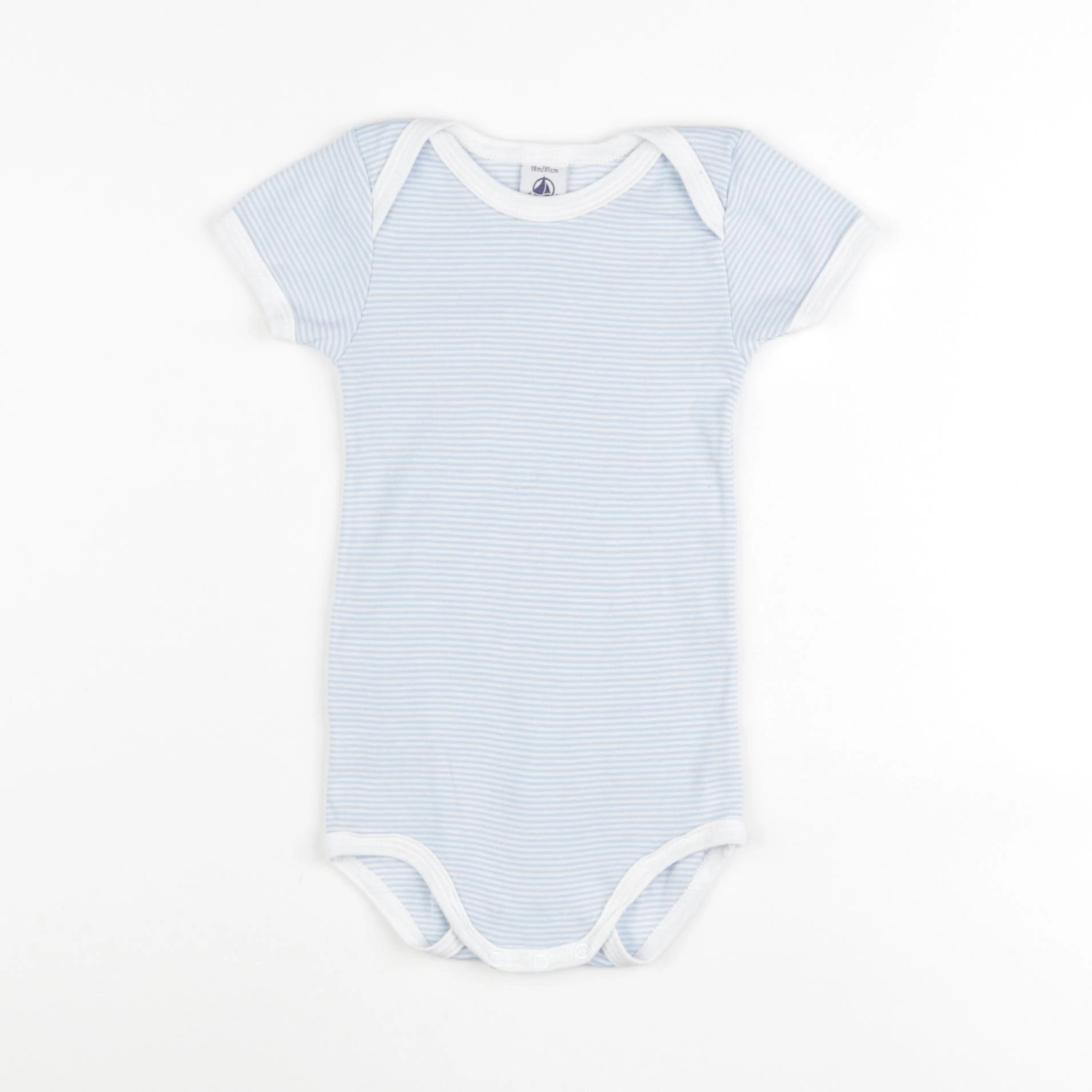 Petit Bateau - body bleu, blanc - 18 mois