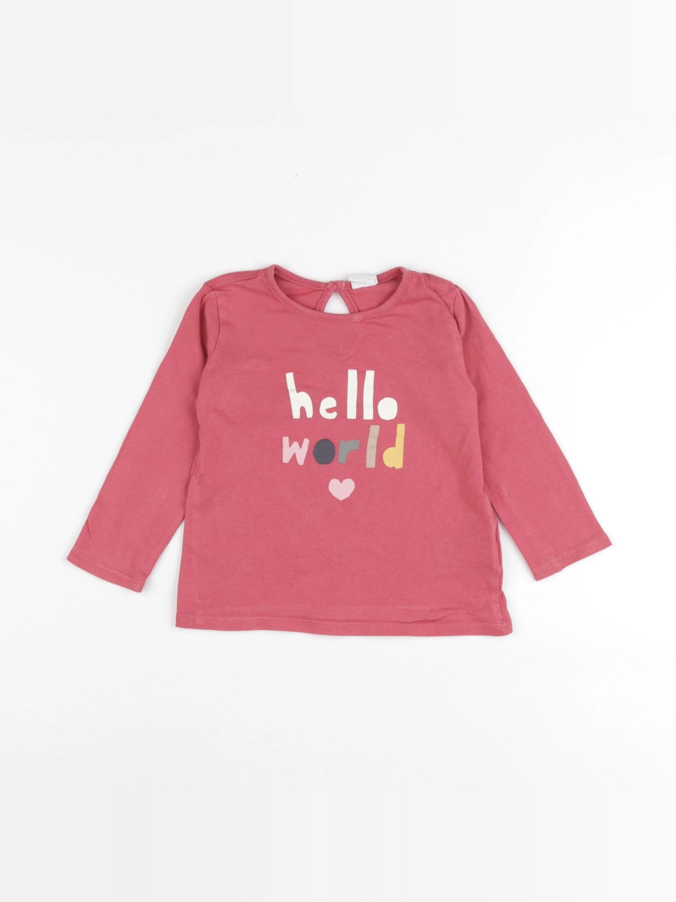 H&M - tee-shirt rose - 12/18 mois