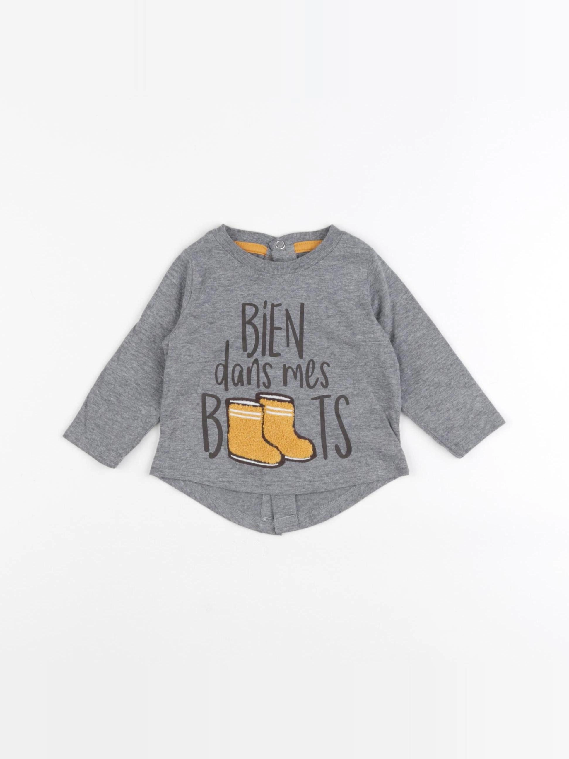 Vertbaudet - tee-shirt gris - 3 mois