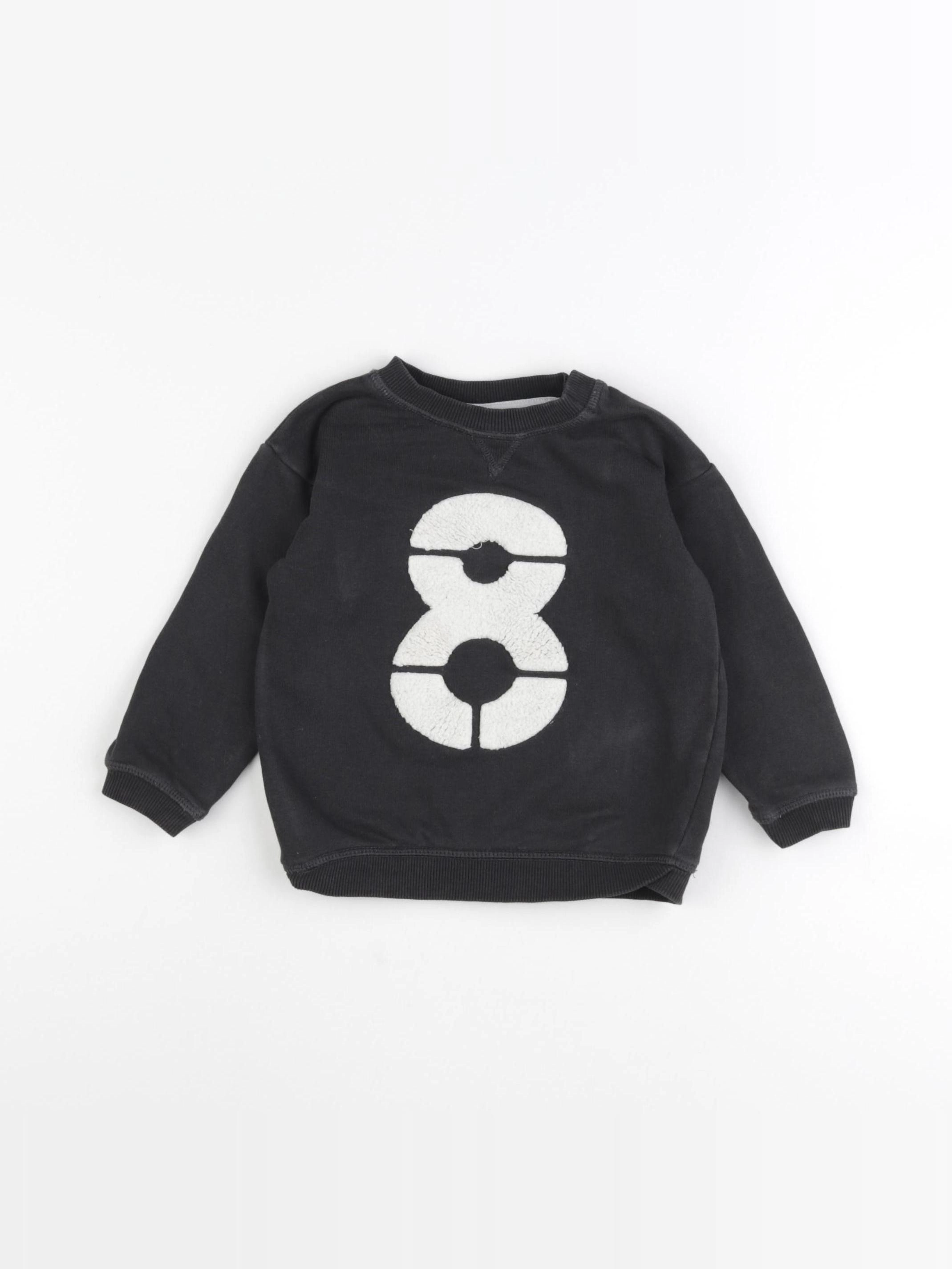 H&M - sweat noir - 9/12 mois