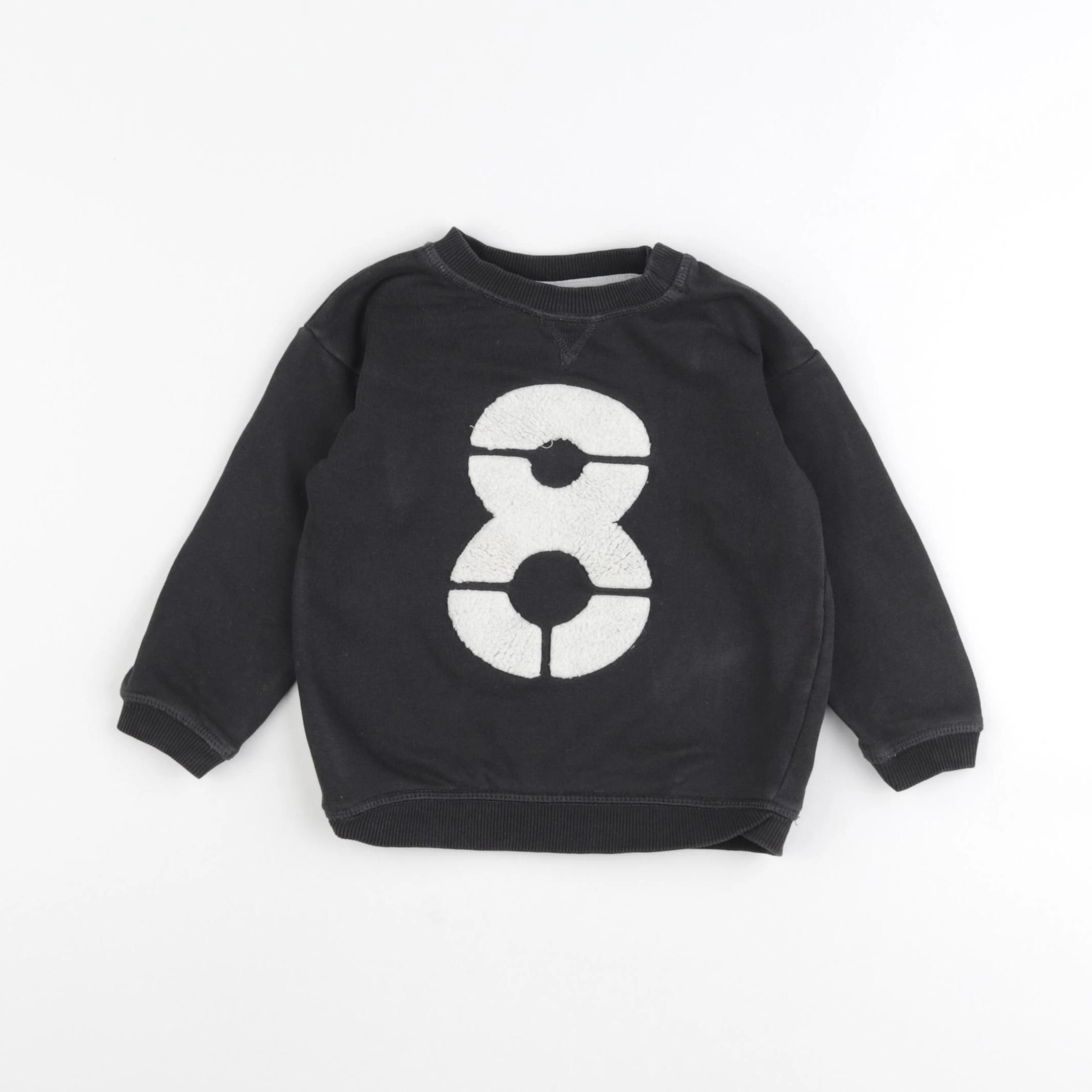 H&M - sweat noir - 9/12 mois