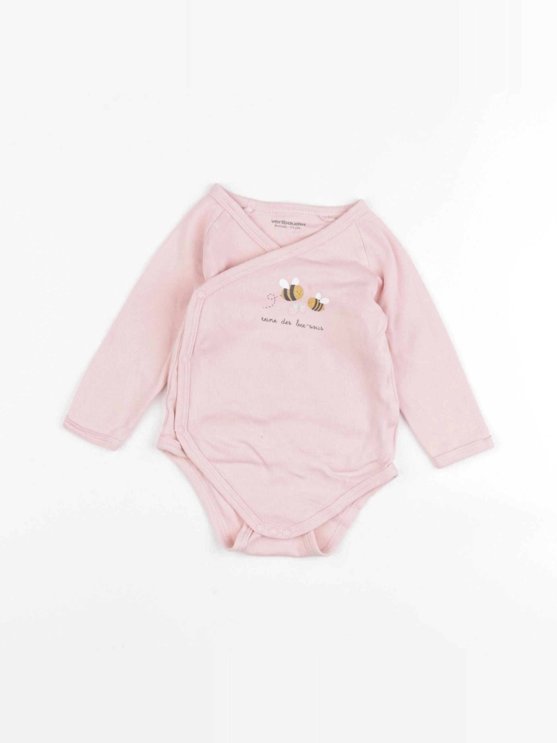 Vertbaudet - body rose - 9 mois