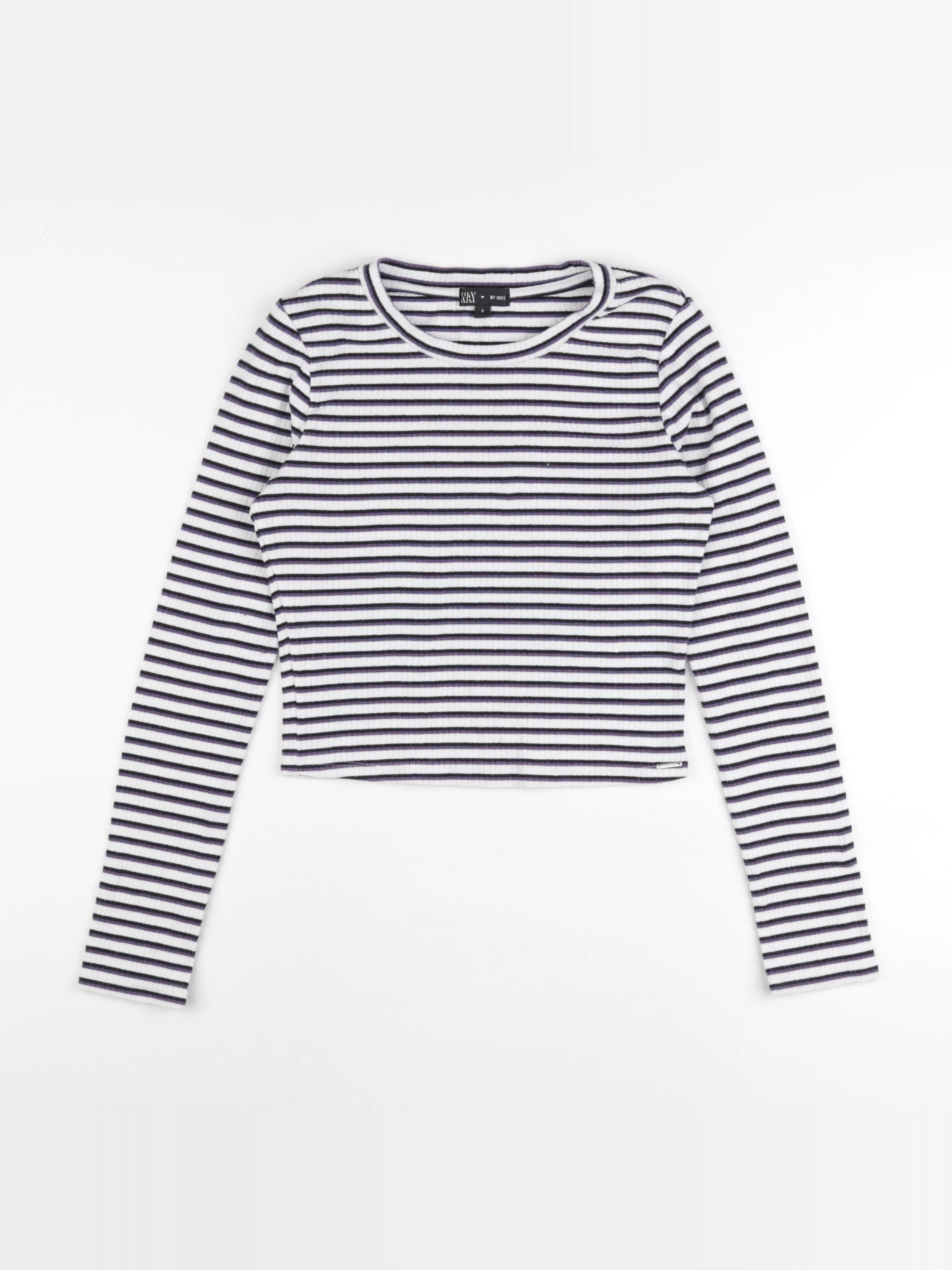 IKKS - tee-shirt blanc, violet - 14 ans