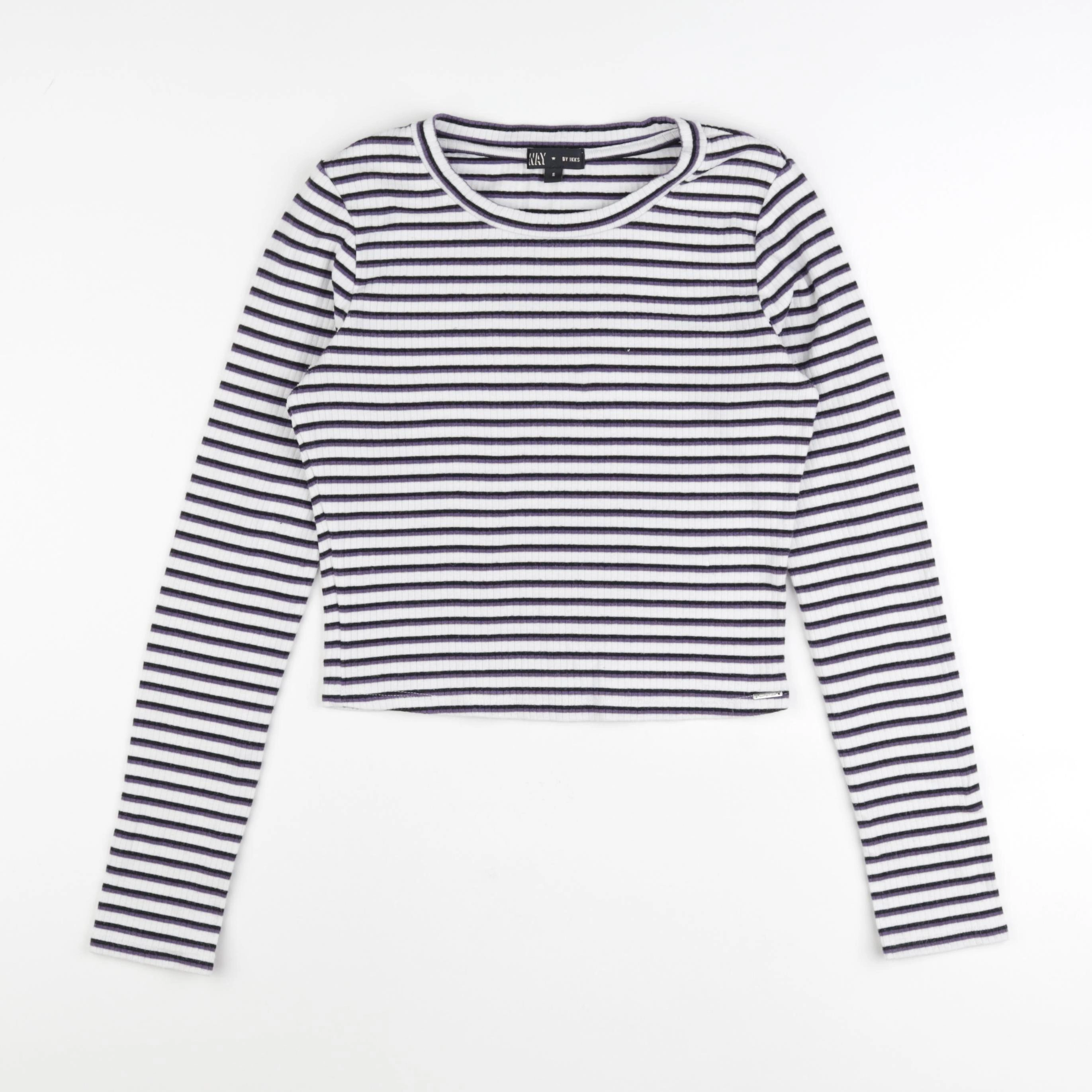 IKKS - tee-shirt blanc, violet - 14 ans