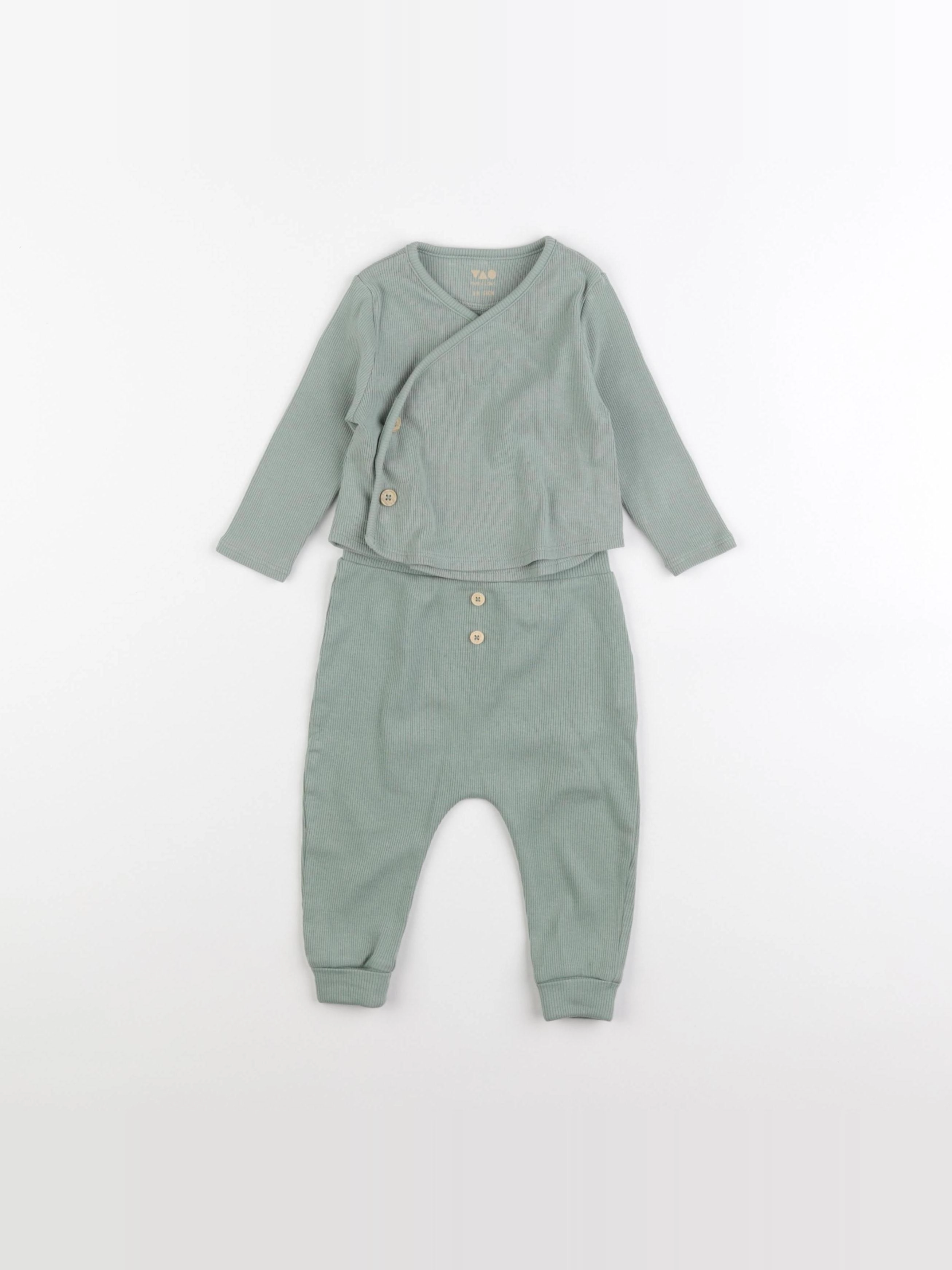 Tape à l'oeil - pyjama coton vert - 6 mois