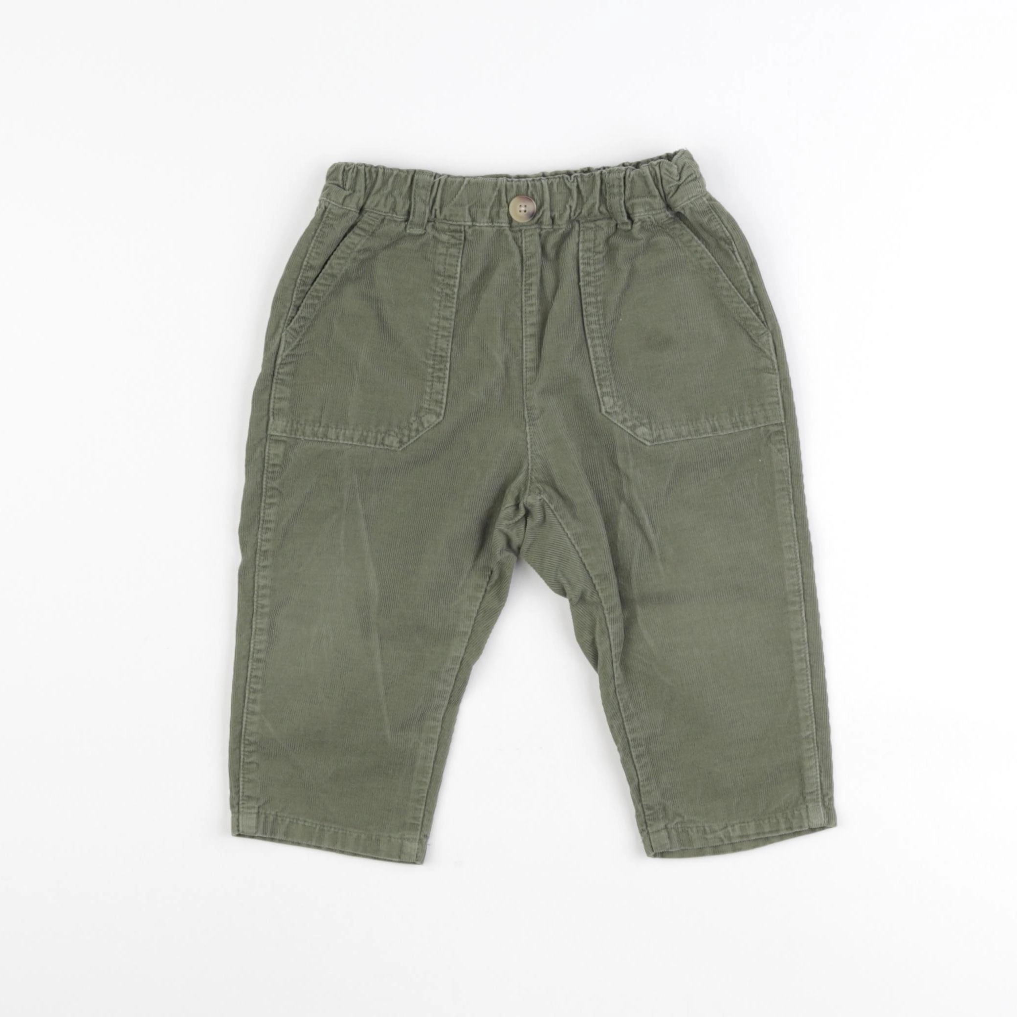 Uniqlo - pantalon vert - 12/18 mois