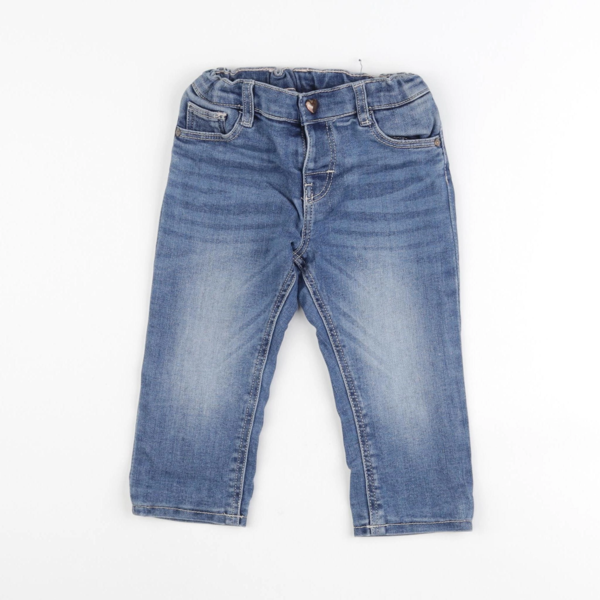 H&M - jean bleu - 9/12 mois