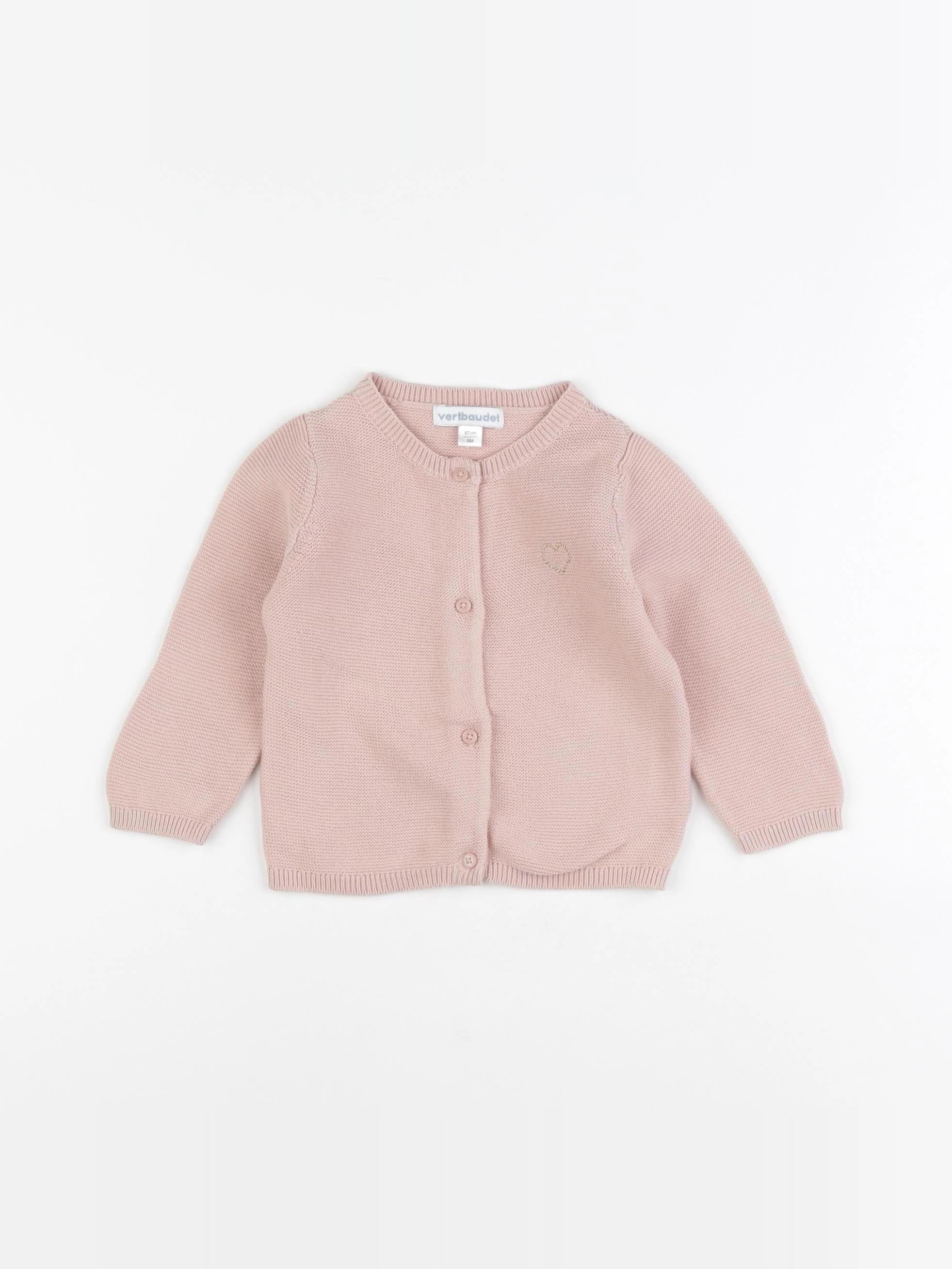 Vertbaudet - gilet rose - 6 mois