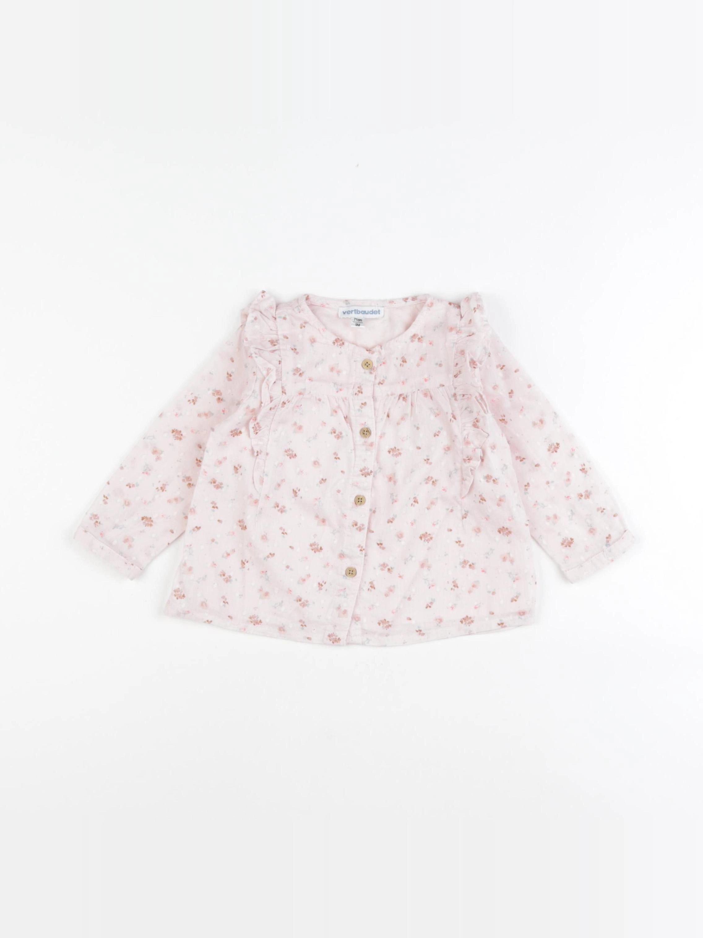 Vertbaudet - blouse rose - 9 mois
