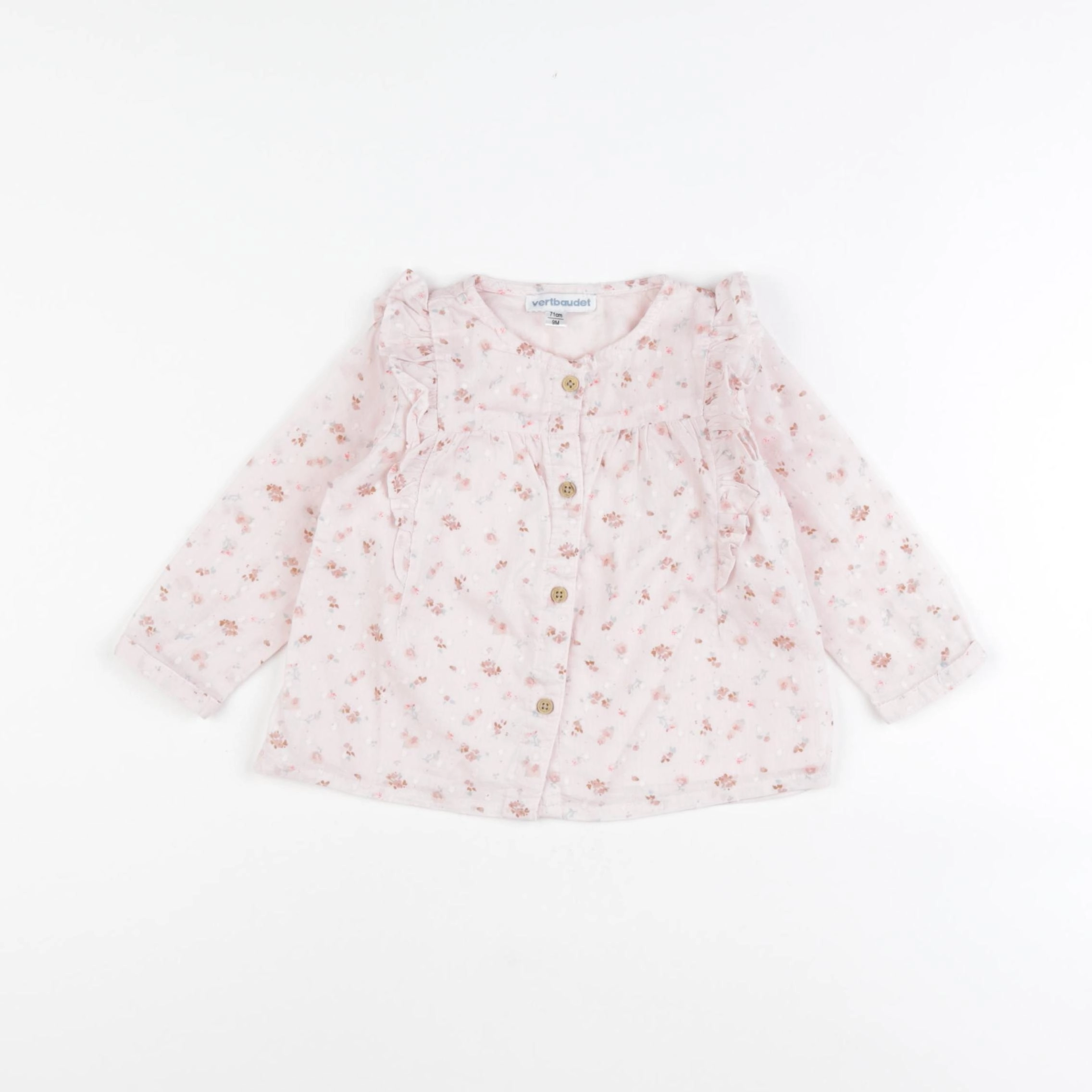 Vertbaudet - blouse rose - 9 mois