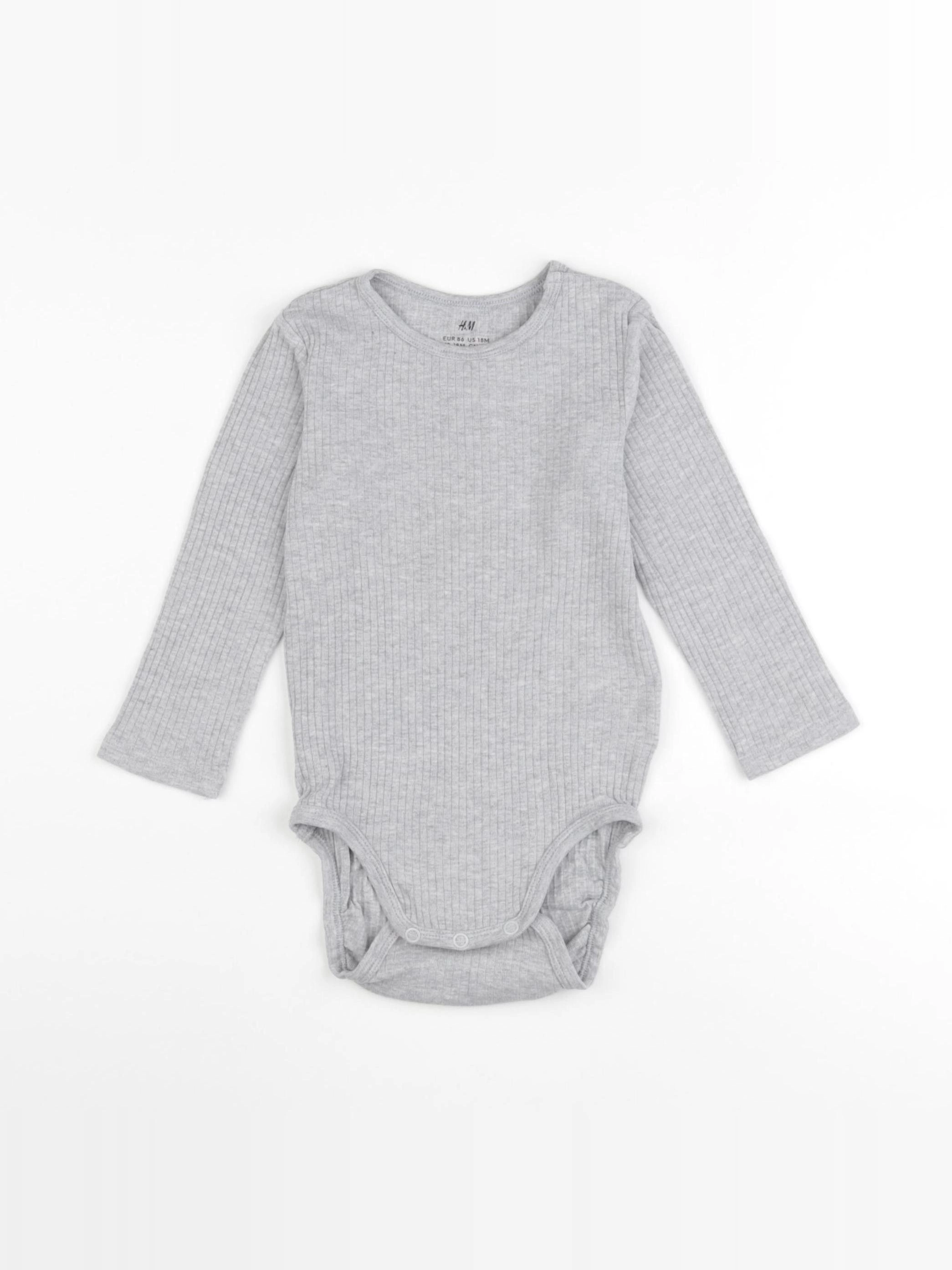 H&M - body gris - 12/18 mois