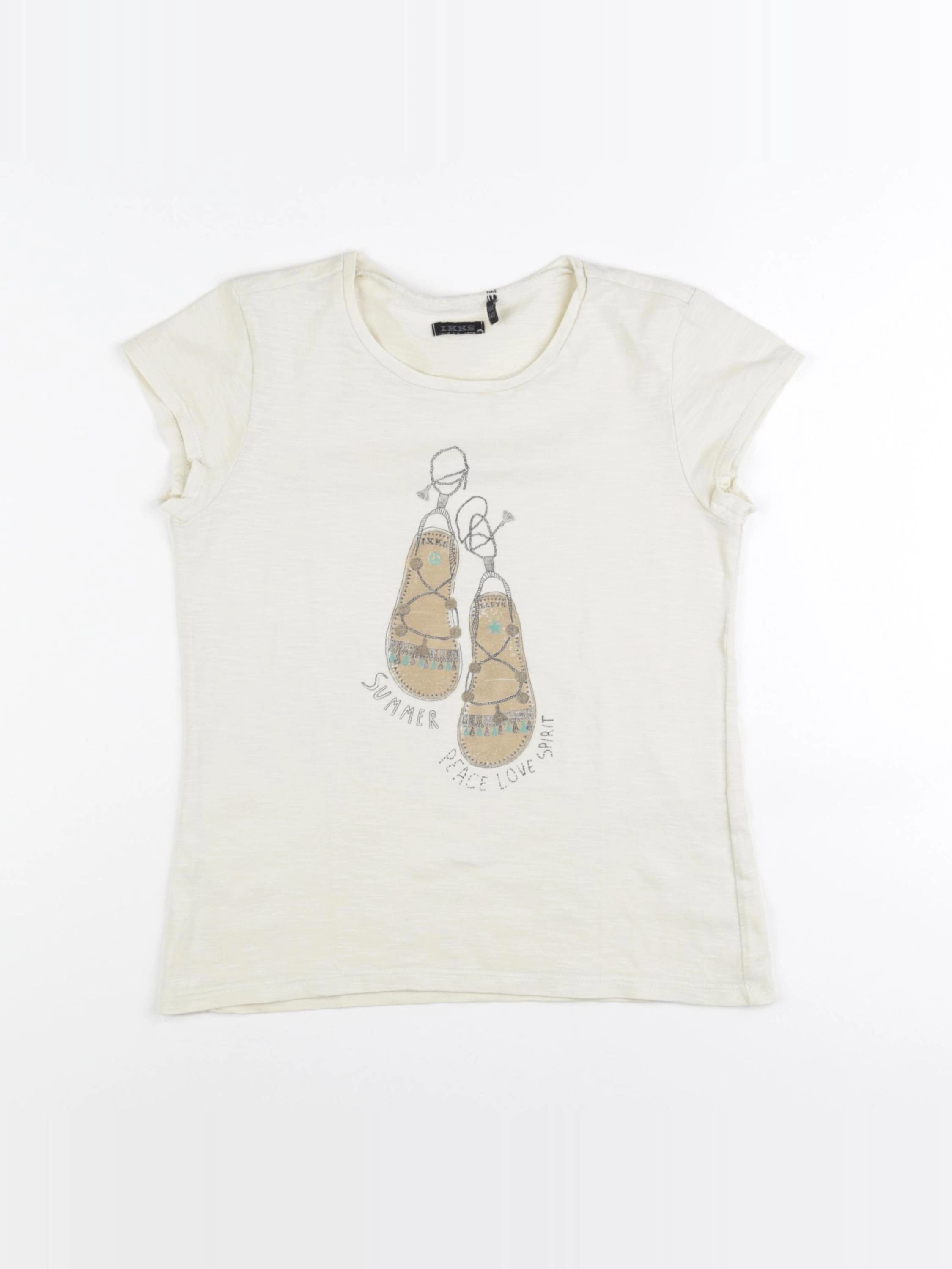 IKKS - tee-shirt beige - 10 ans
