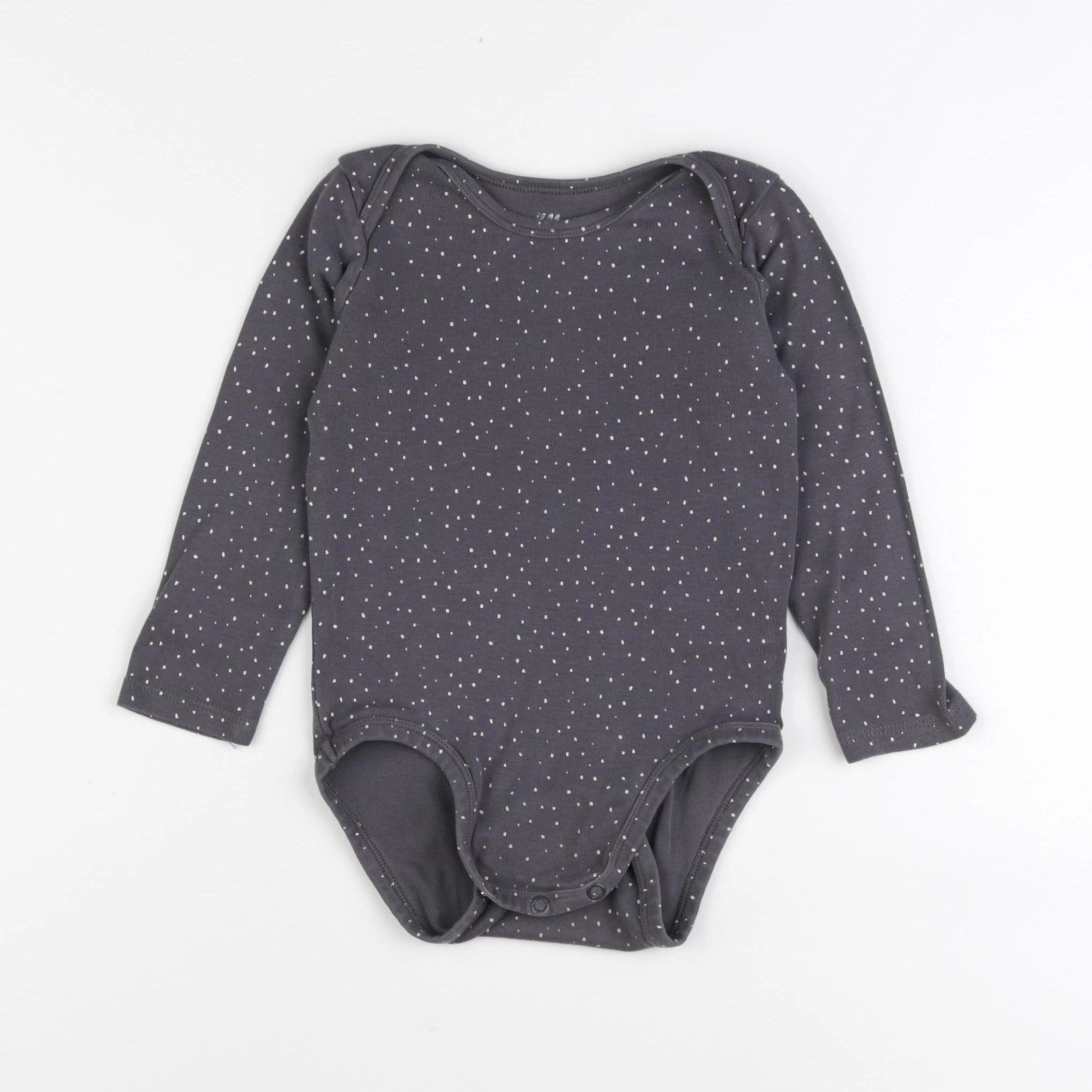 H&M - body gris - 1 an à 2 ans