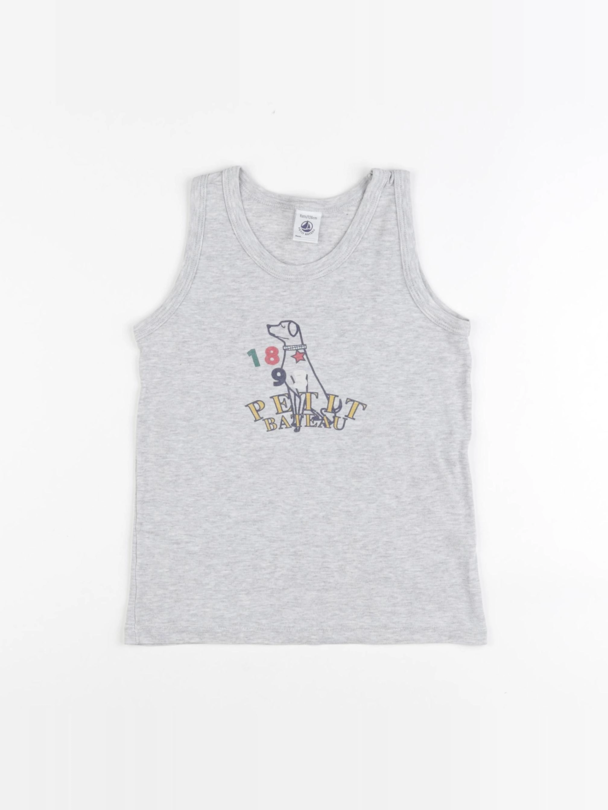 Petit Bateau - maillot de corps gris - 8 ans