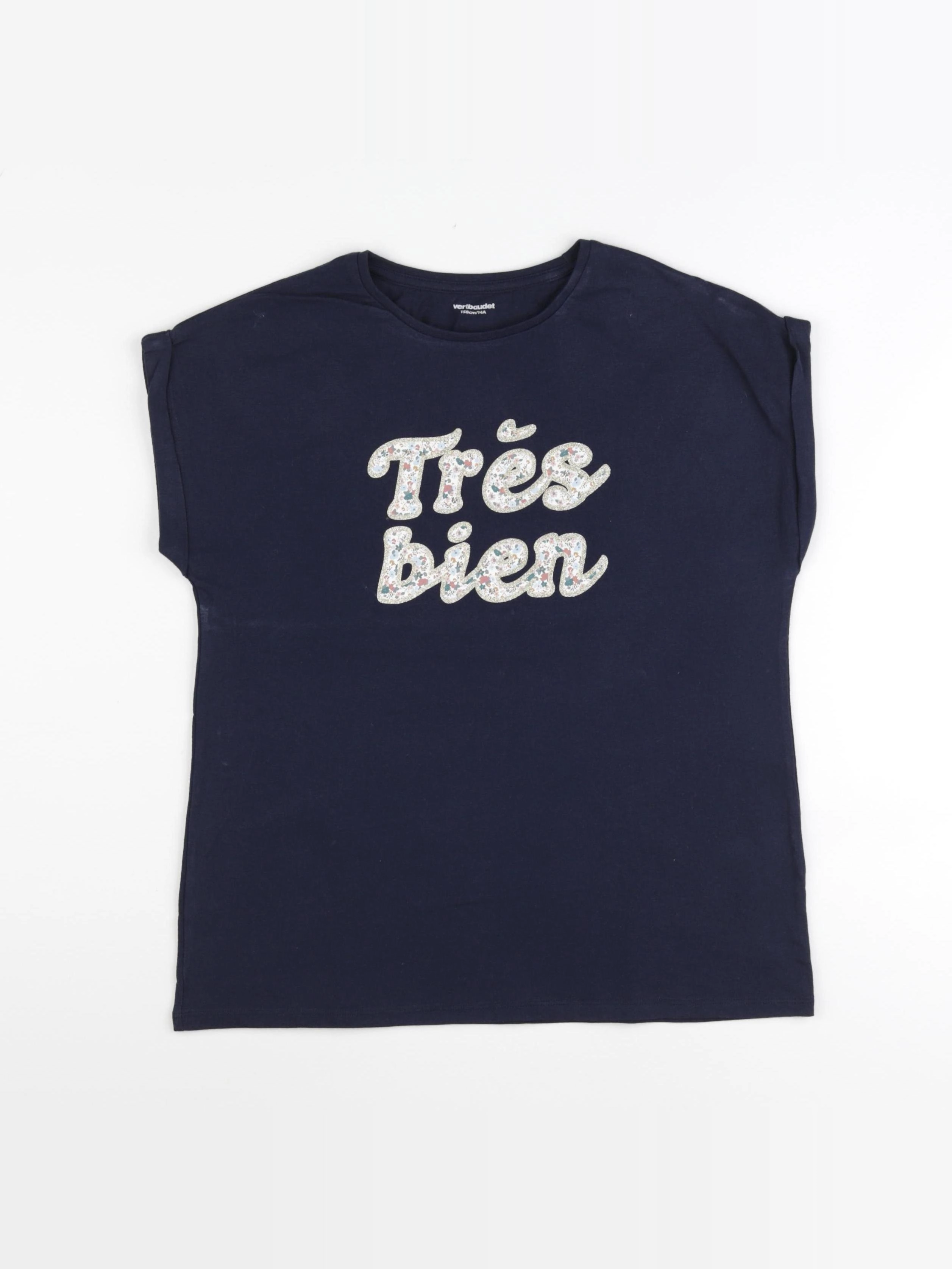 Vertbaudet - tee-shirt bleu - 14 ans