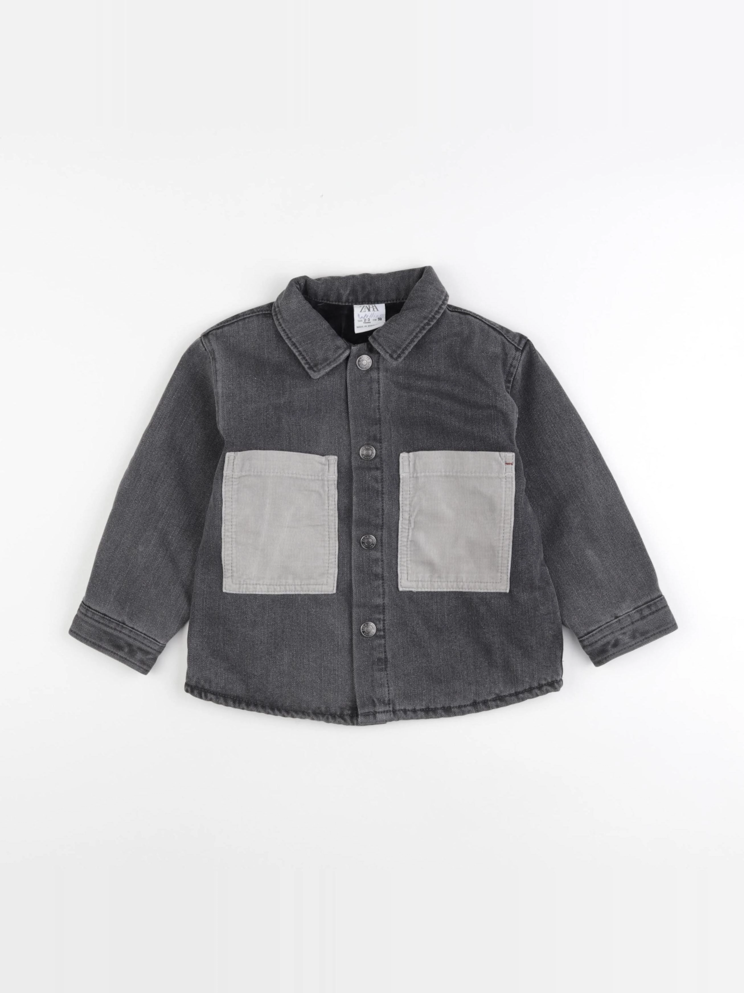 Zara - chemise gris - 2/3 ans