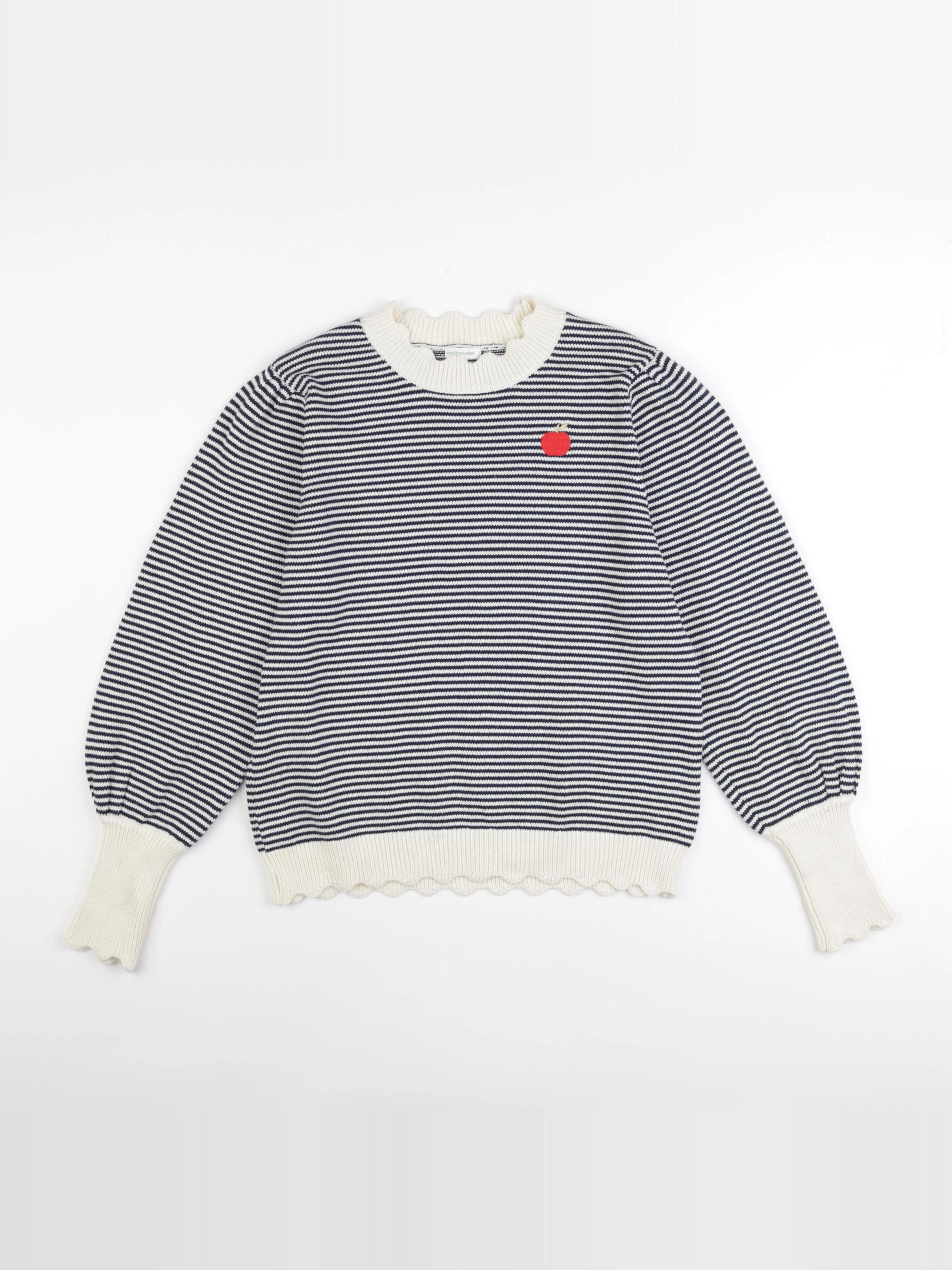 Vertbaudet - pull velours beige - 14 ans