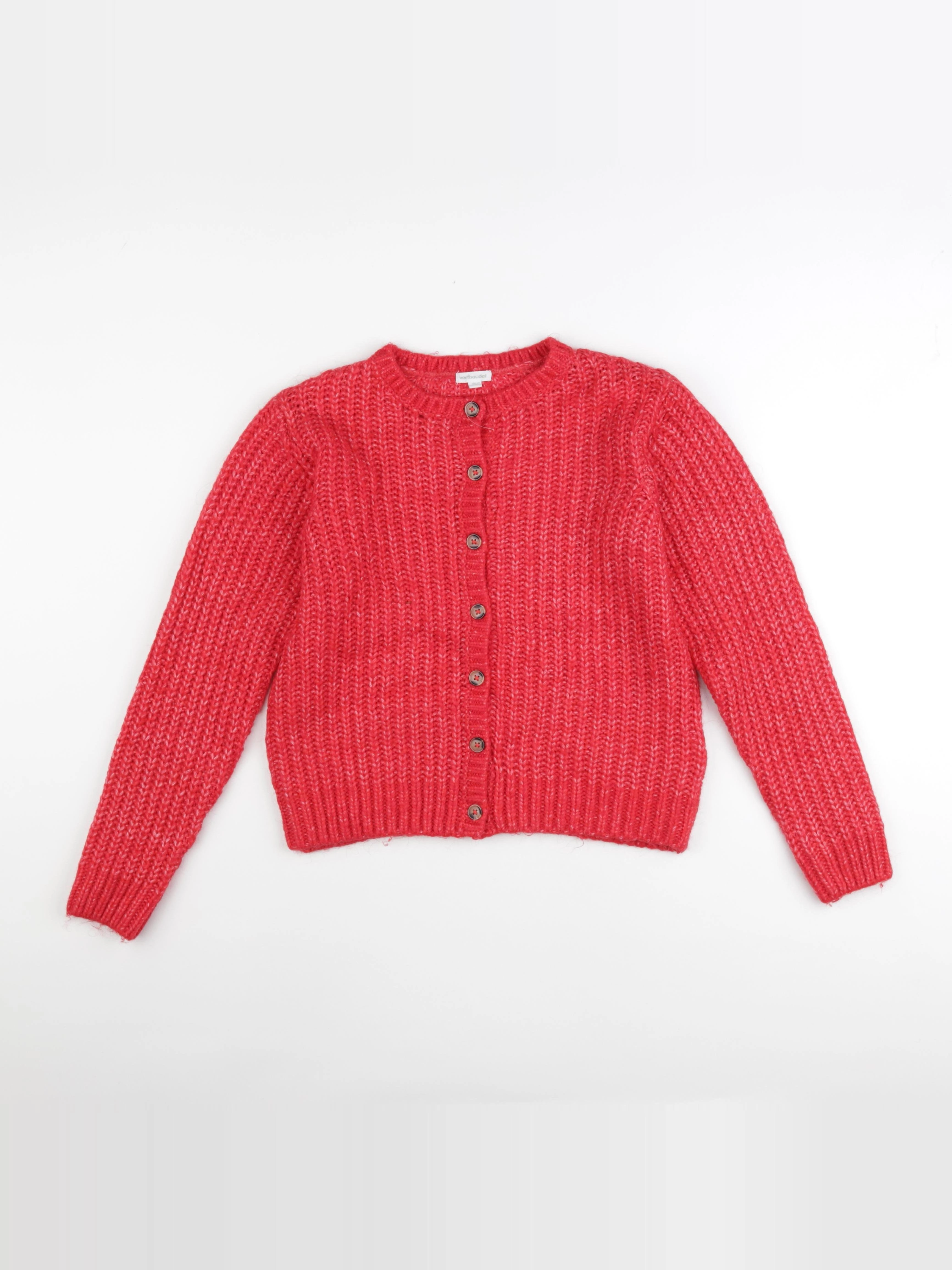 Vertbaudet - gilet velours rouge - 14 ans