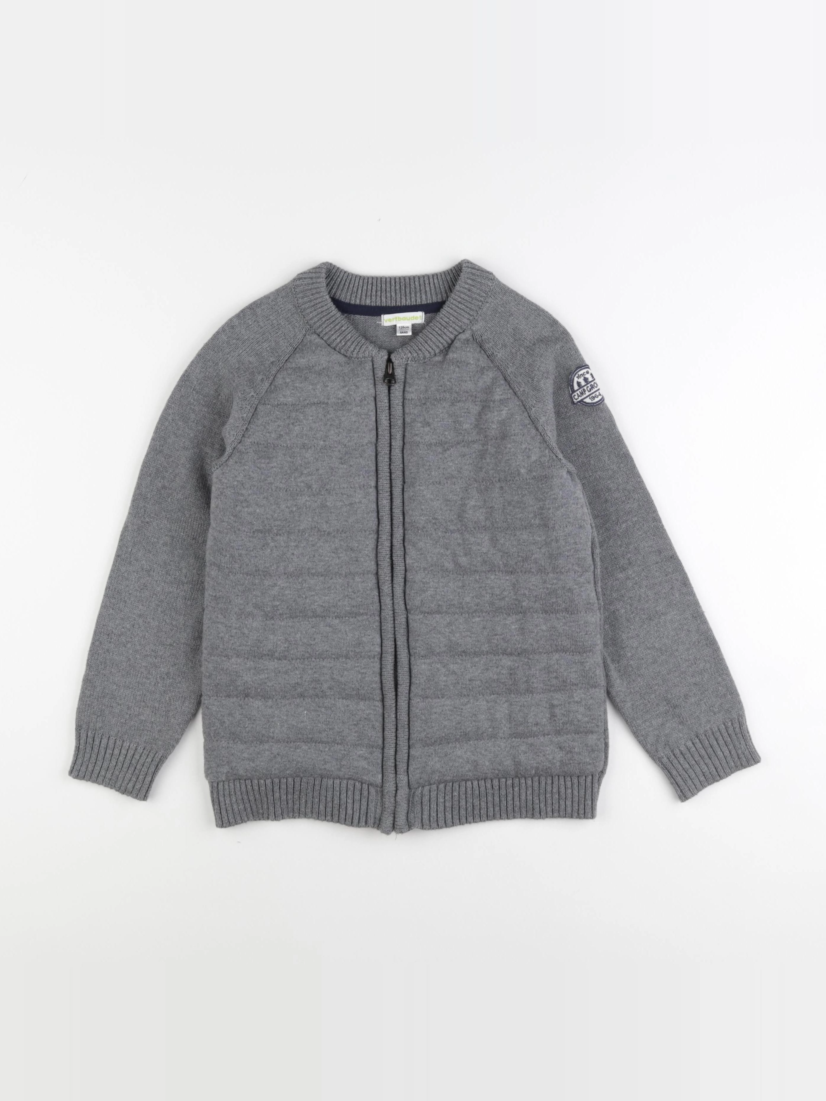 Vertbaudet - gilet gris - 8 ans