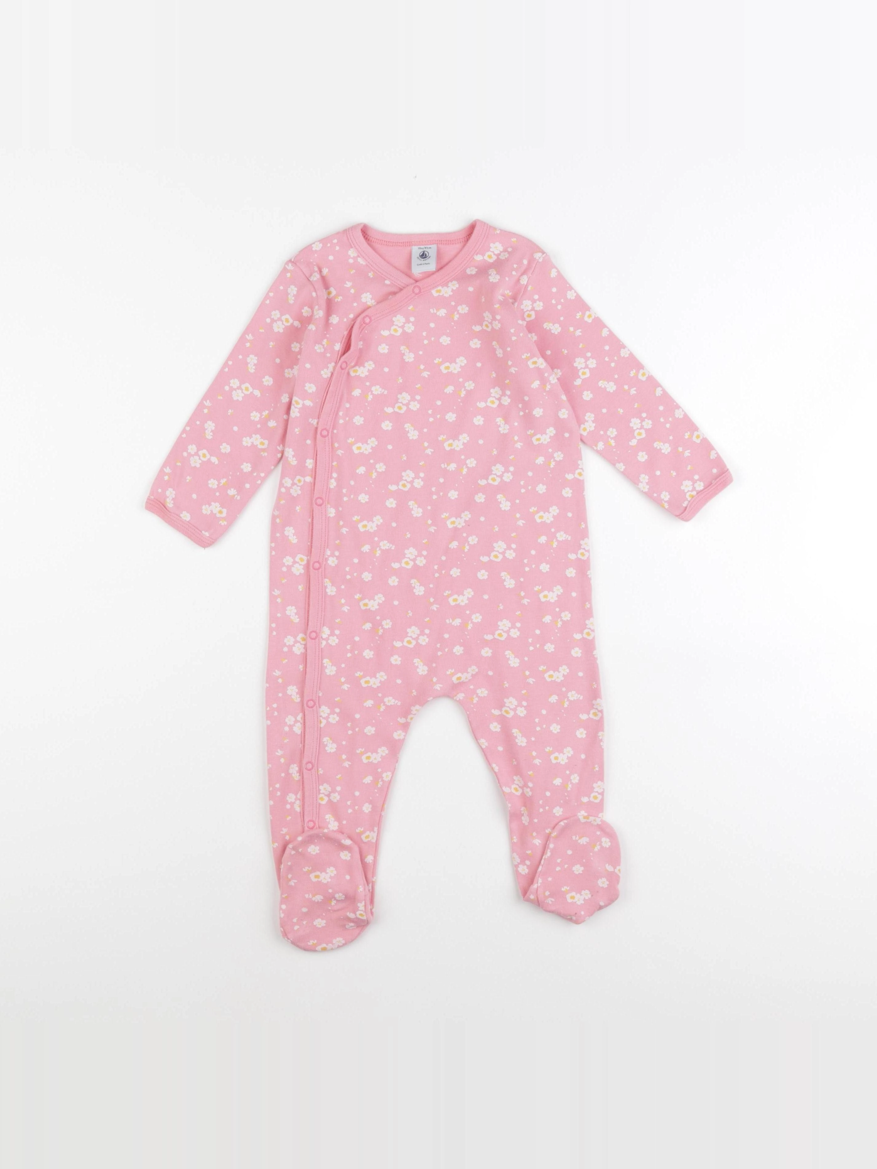 Petit Bateau - pyjama coton rose - 12 mois