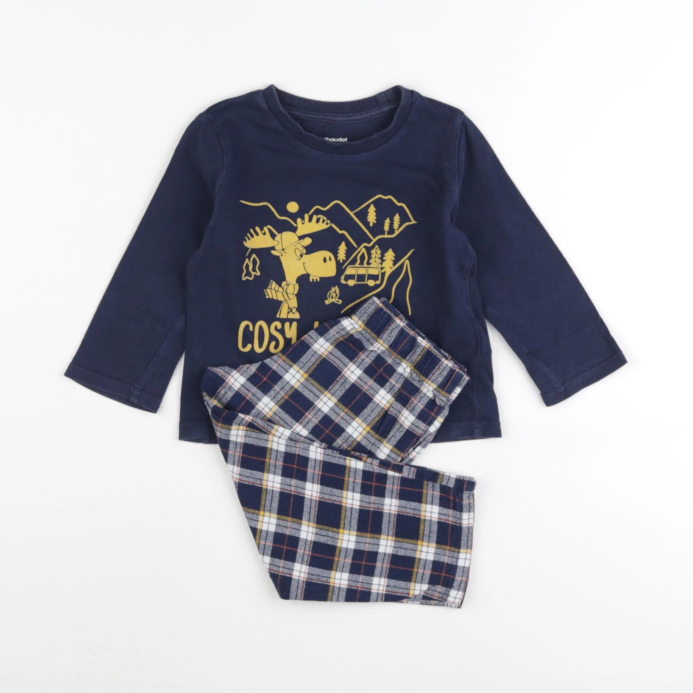 Vertbaudet - pyjama coton bleu - 2 ans