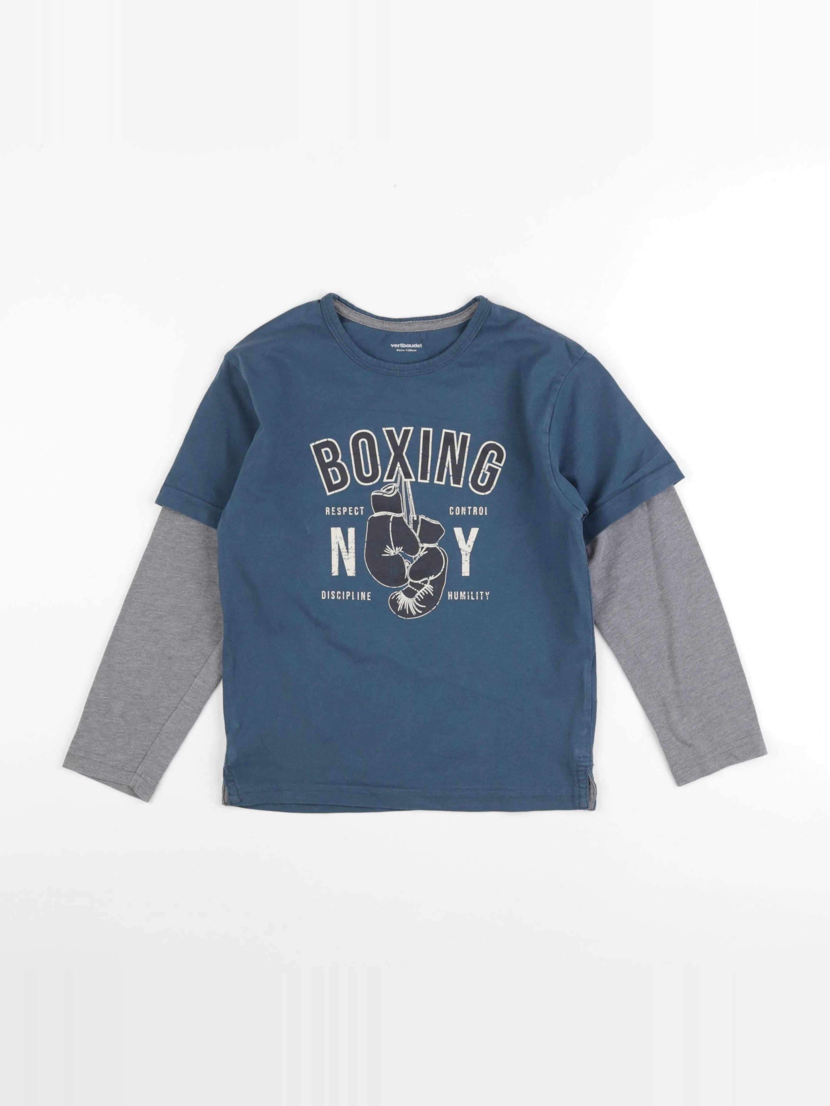 Vertbaudet - tee-shirt bleu - 8 ans
