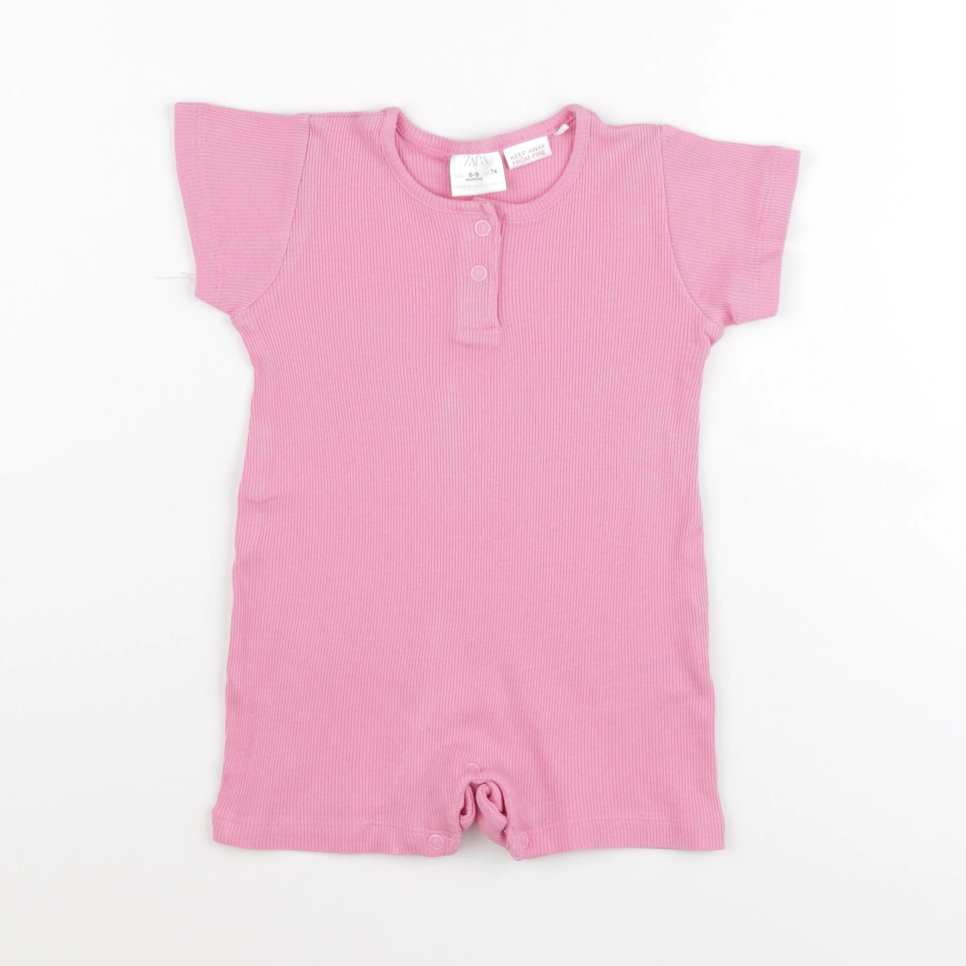 Zara - pyjama coton rose - 6/9 mois